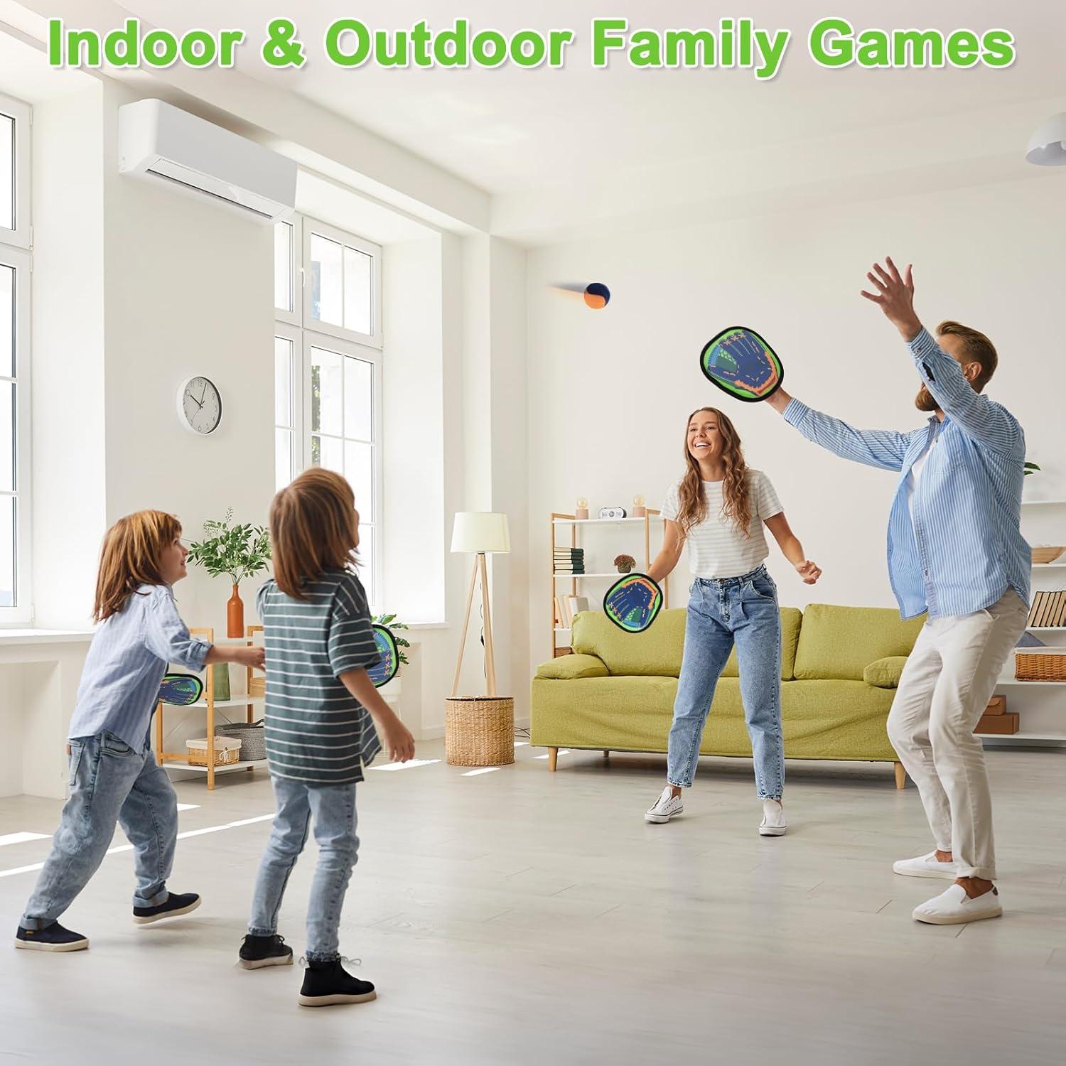 Juego de Lanzar y Atrapar Pelota Qrooper 4 Palas 4 Pelotas