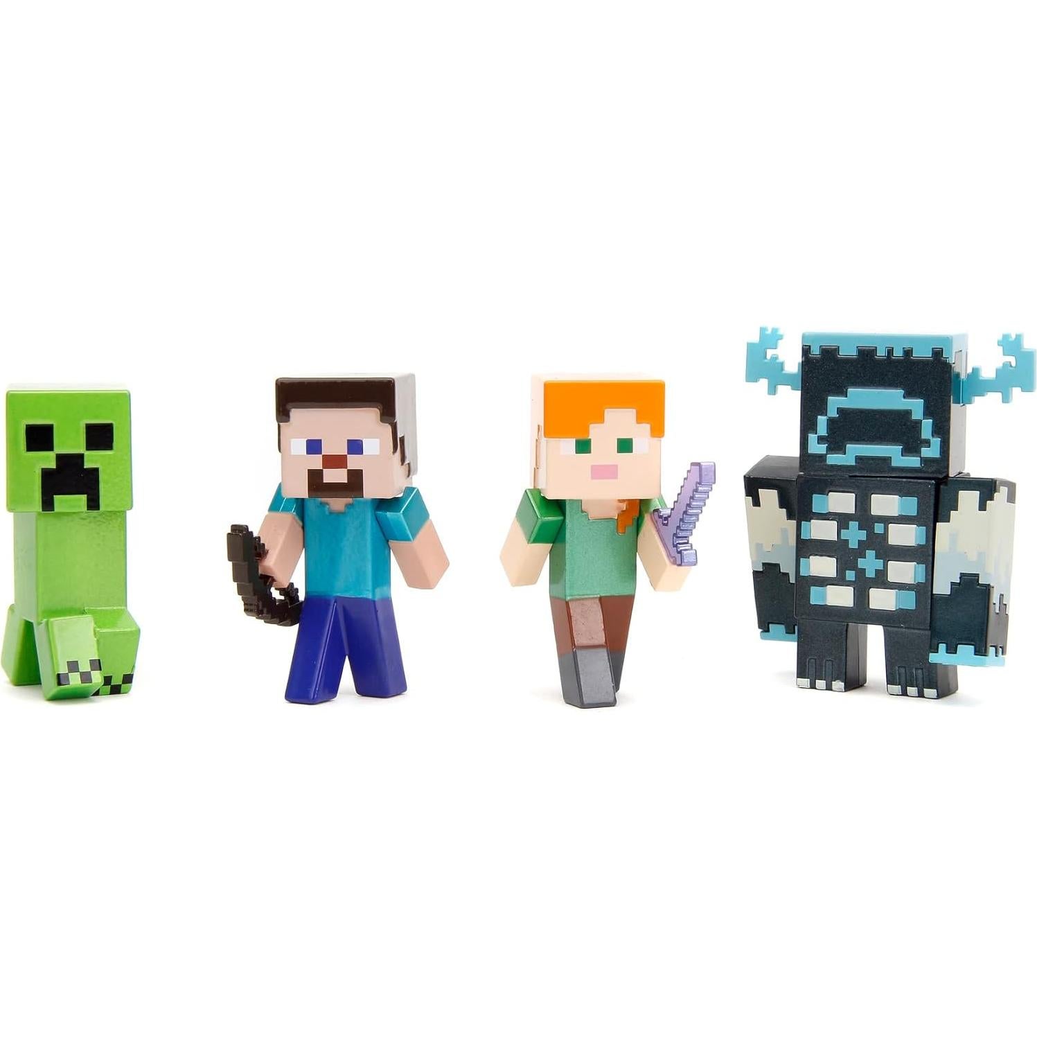 Figuras de Metal Minecraft Jada - Paquete de 4, 6.35 cm