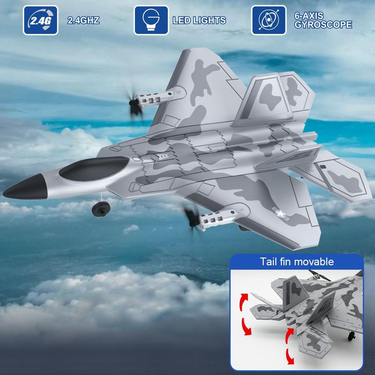 Avión RC Leopmase F-22 con Estabilizador y 2 Baterías