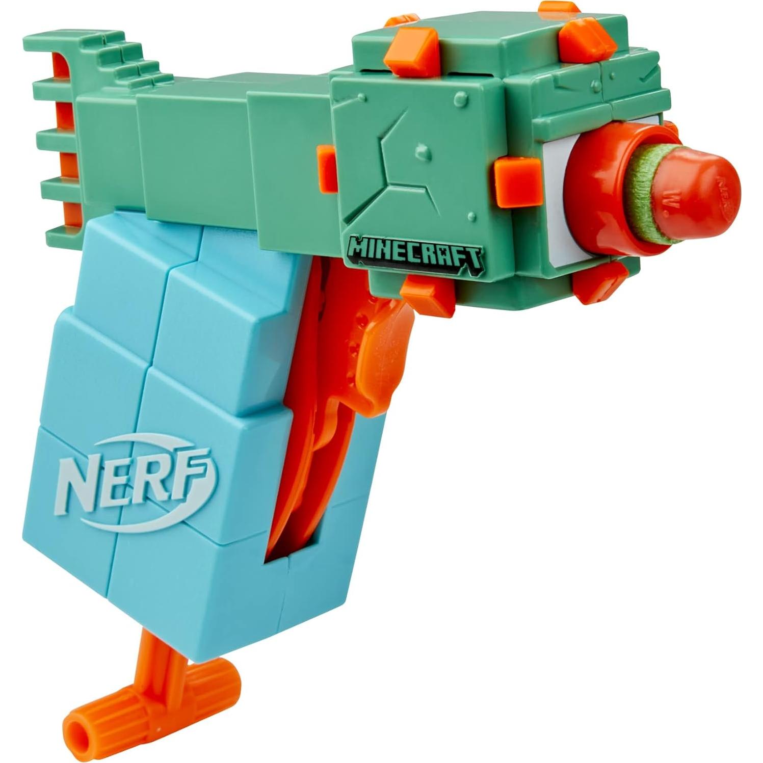 Blaster Nerf MicroShots Minecraft Guardian Mini con 2 Dardos