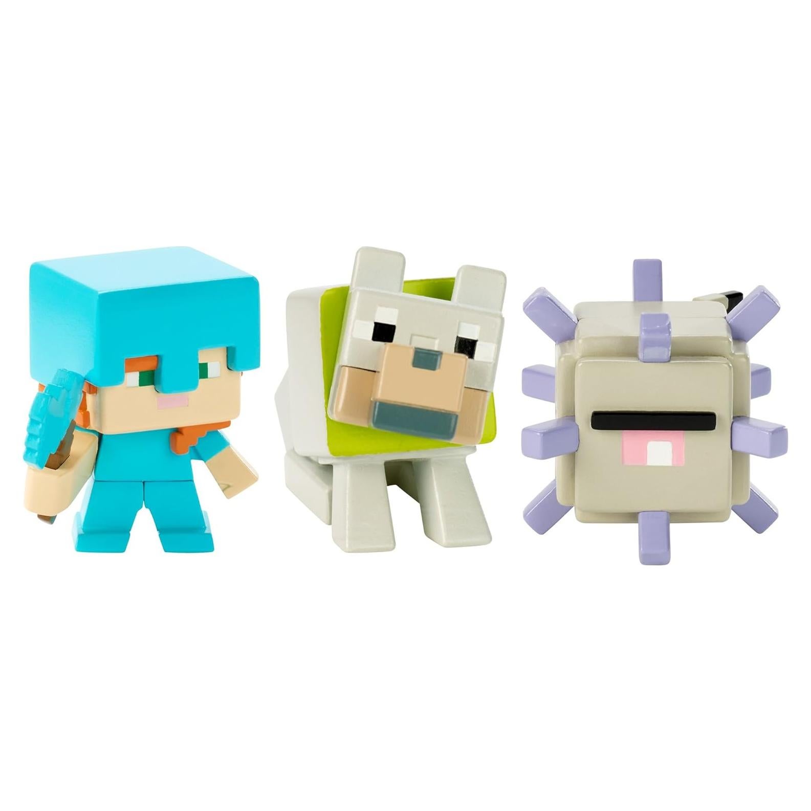 Mini Figuras Minecraft 3-Pack Mattel - Vagonetas y Colonos
