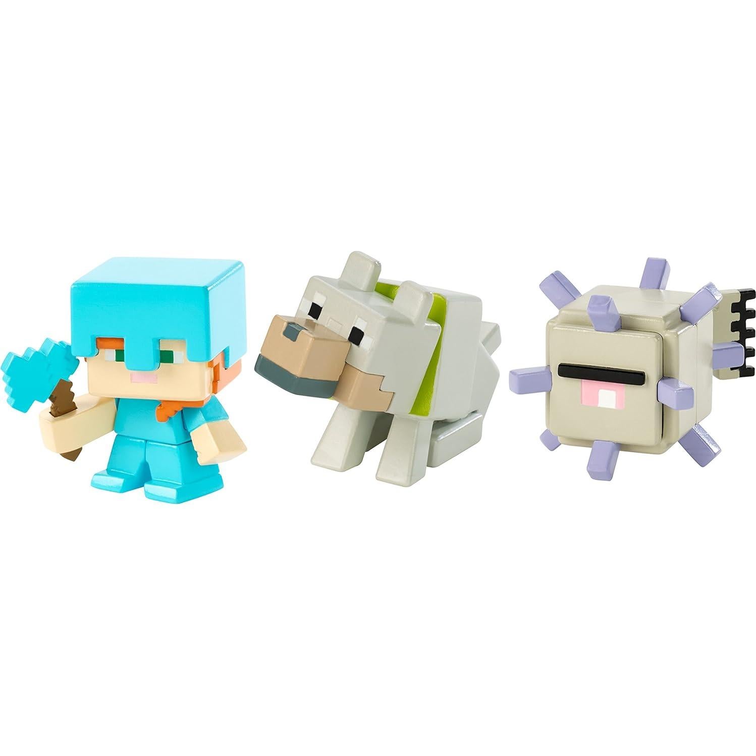 Mini Figuras Minecraft 3-Pack Mattel - Vagonetas y Colonos