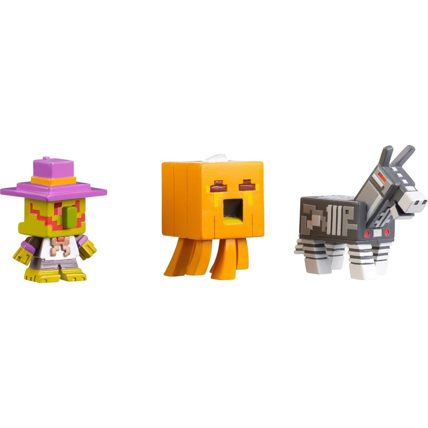 Mini Figuras de Acción Minecraft - Paquete de 3 (Vigilante, Ghast, Burro)