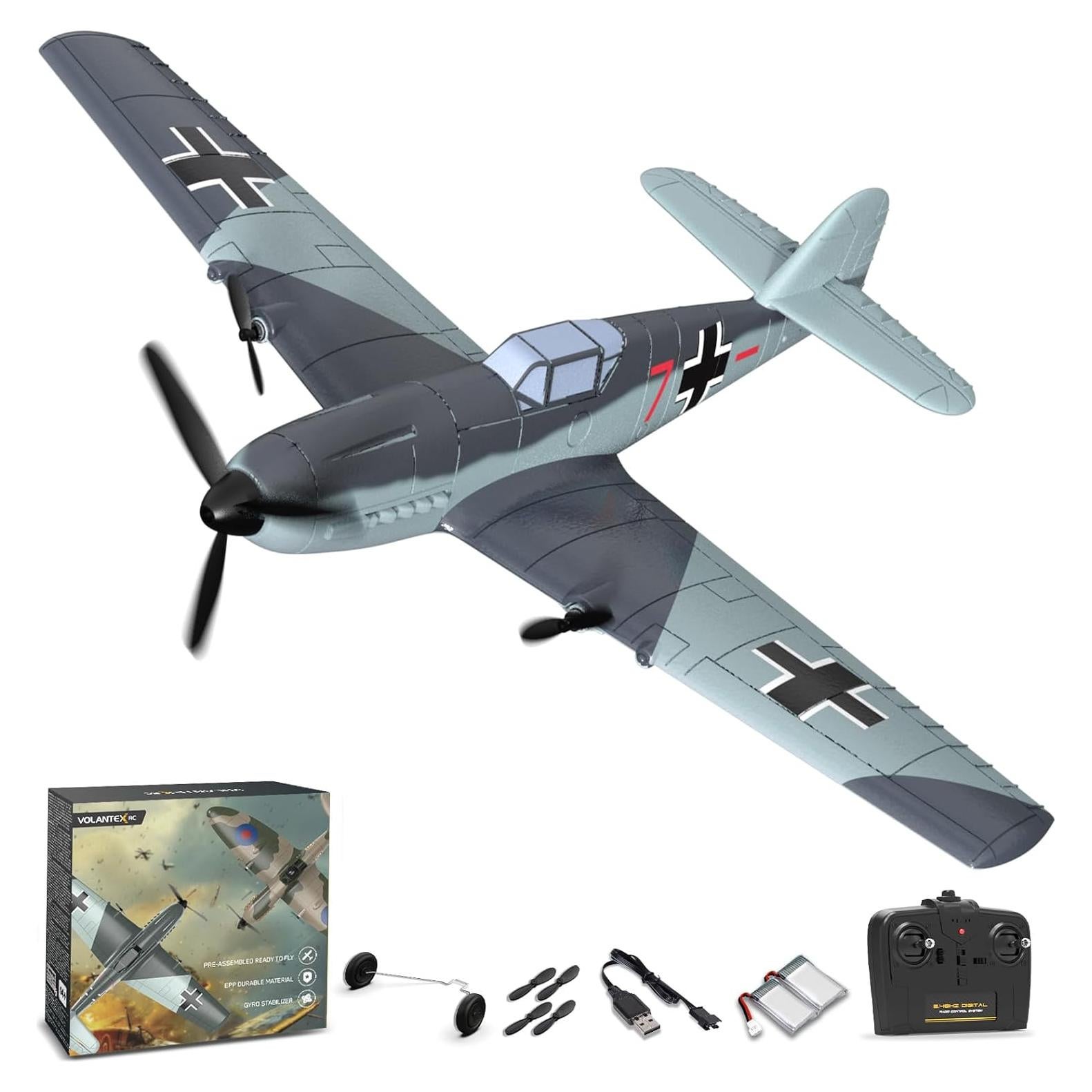 Avión RC VOLANTEXRC BF109 400mm Estabilizador Gyro RTF