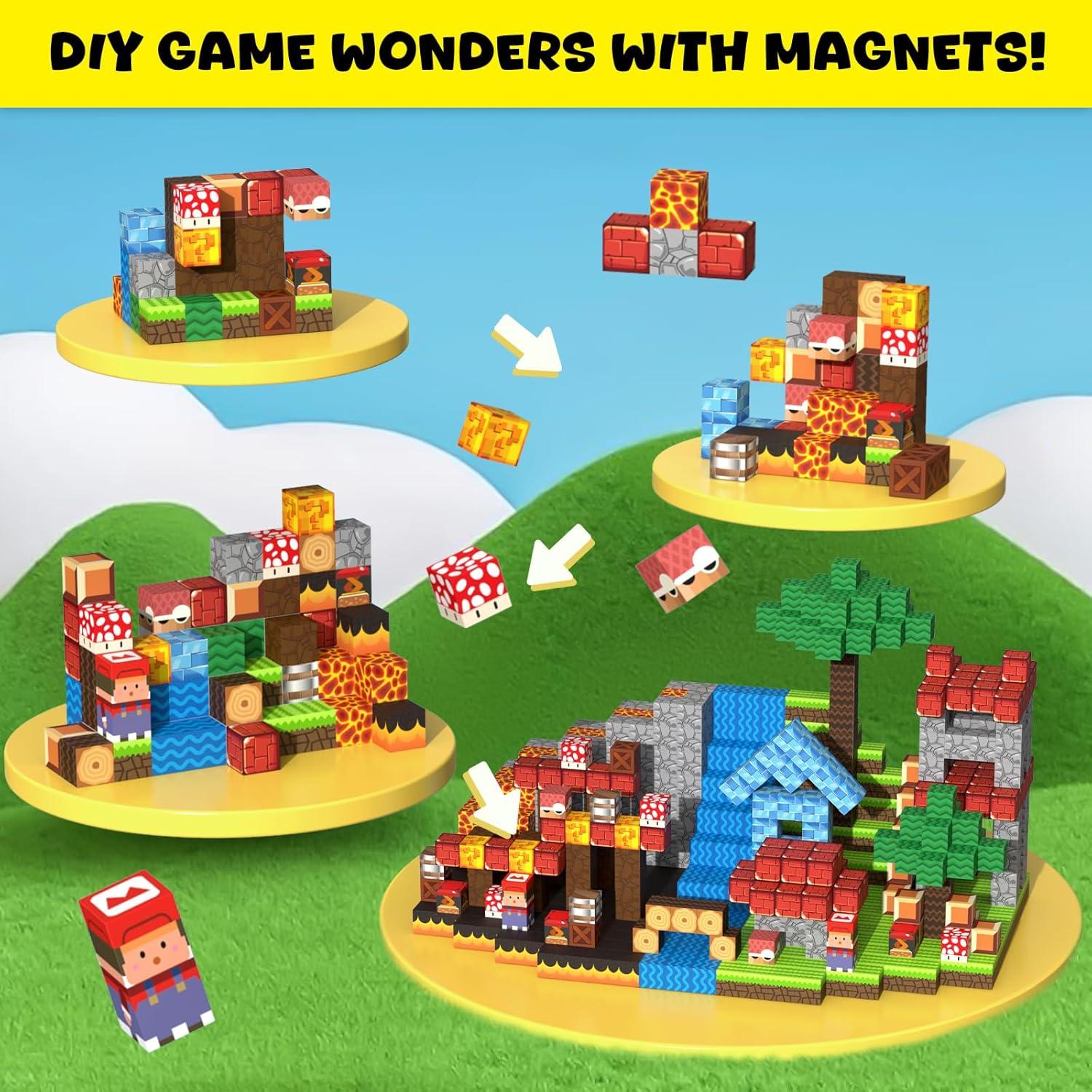 Juego de Bloques Magnéticos TENYEAH 64 Piezas para Niños 3+