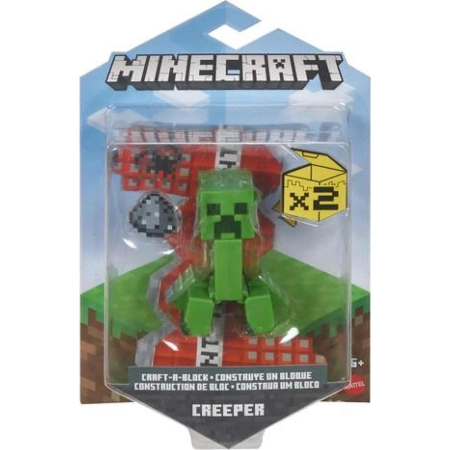 Figura de Acción Minecraft Creeper Mattel 8.26 cm con Accesorios
