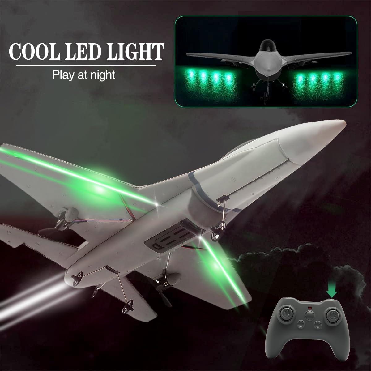 jaming RC Plane 3 Channel Remote Control Airplane for Adults，F16 RC Fighter with 6-Axis Gyro，2.4GHz Controlled Hobby Glider Jet Aircraft for Beginners，Adults & Kids Gift