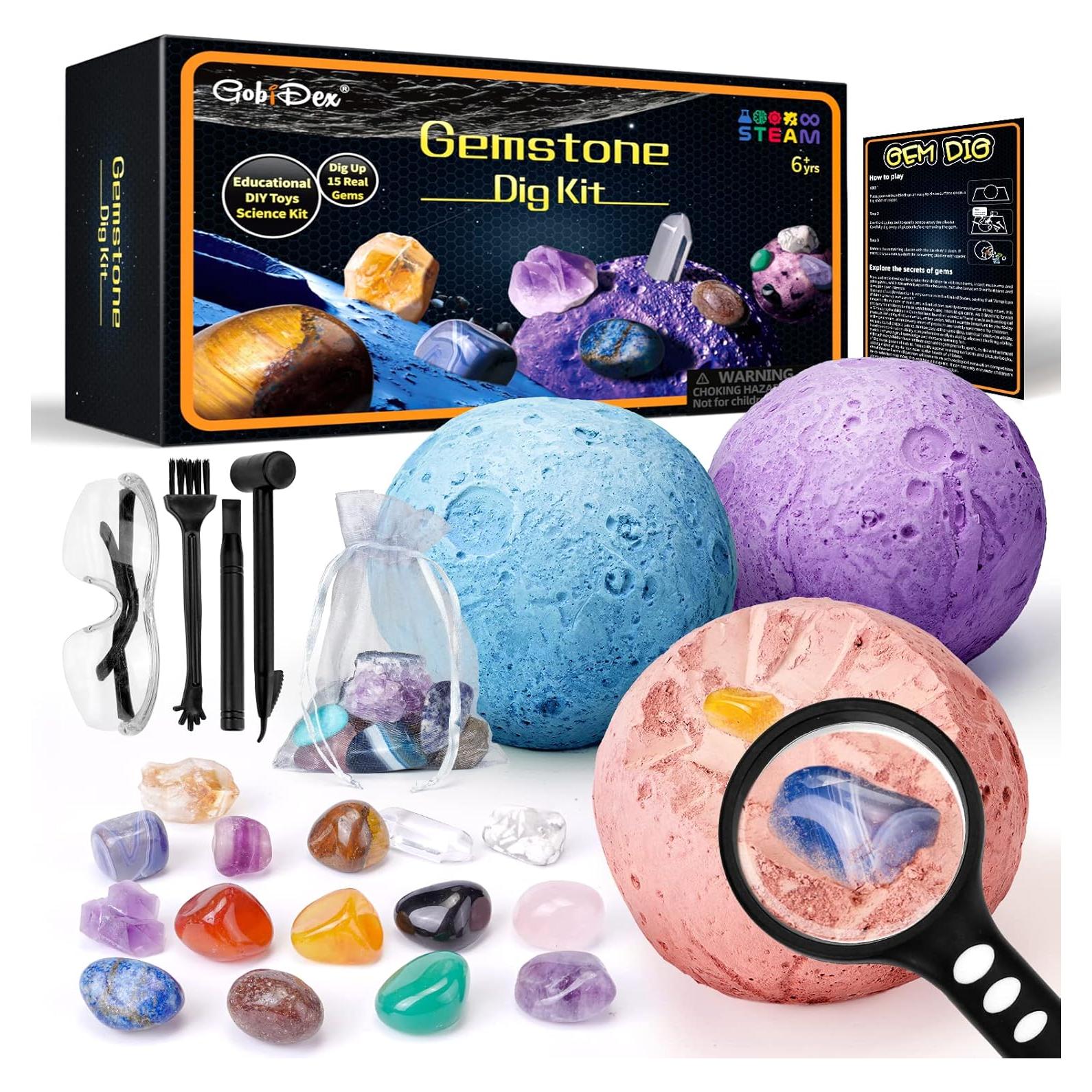 Kit de Excavación de Gemas GobiDex para Niños 6-12 Años