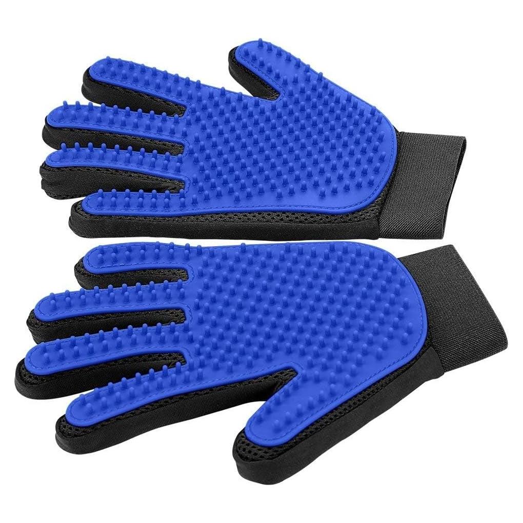 Guantes Quitapelos DELOMO para Mascotas - 1 Par Azul