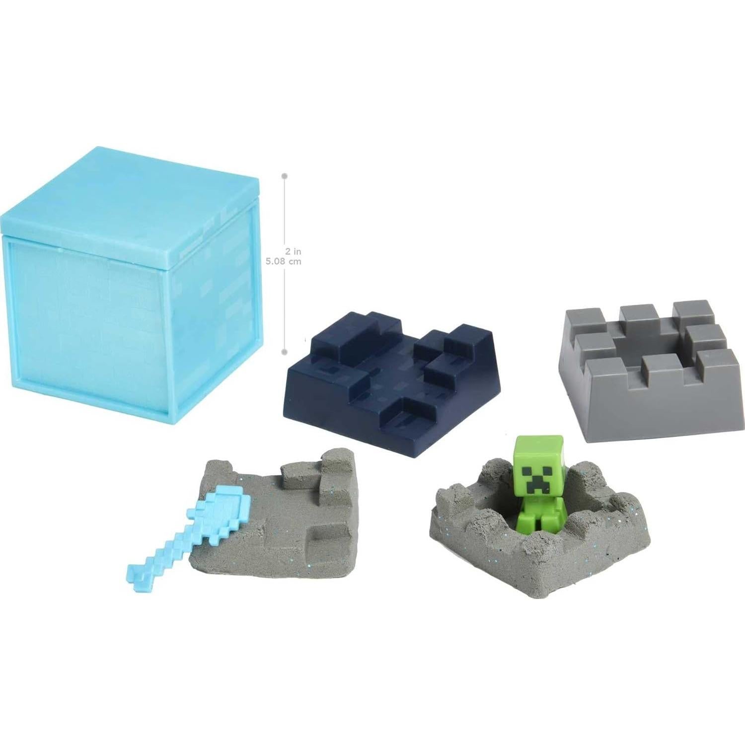 Set de Minería Minecraft Mini Elementales 3 Mattel con Arena Moldeable