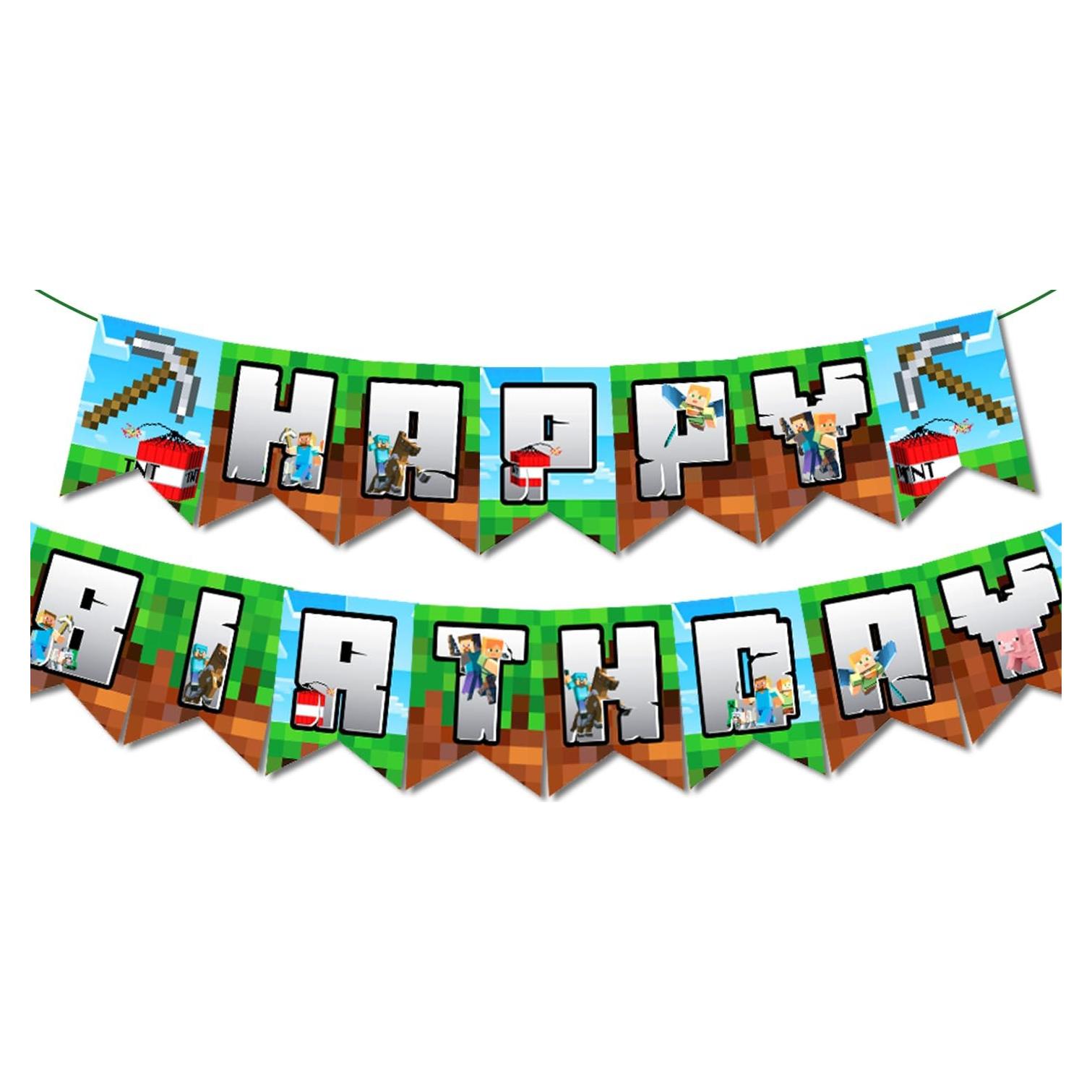 Banner Feliz Cumpleaños Pixel Gamer Indotribe 3.05m Preensamblado