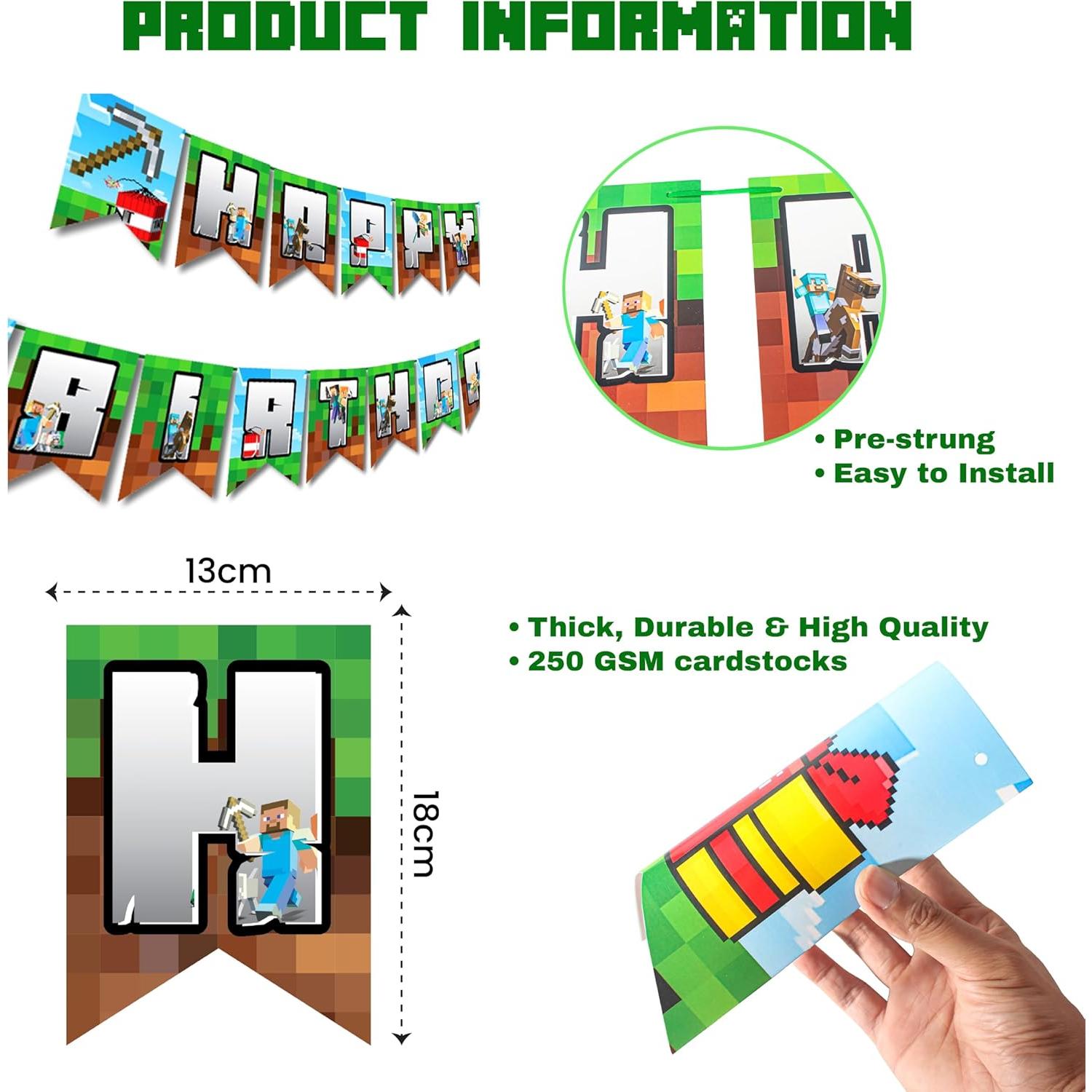 Banner Feliz Cumpleaños Pixel Gamer Indotribe 3.05m Preensamblado