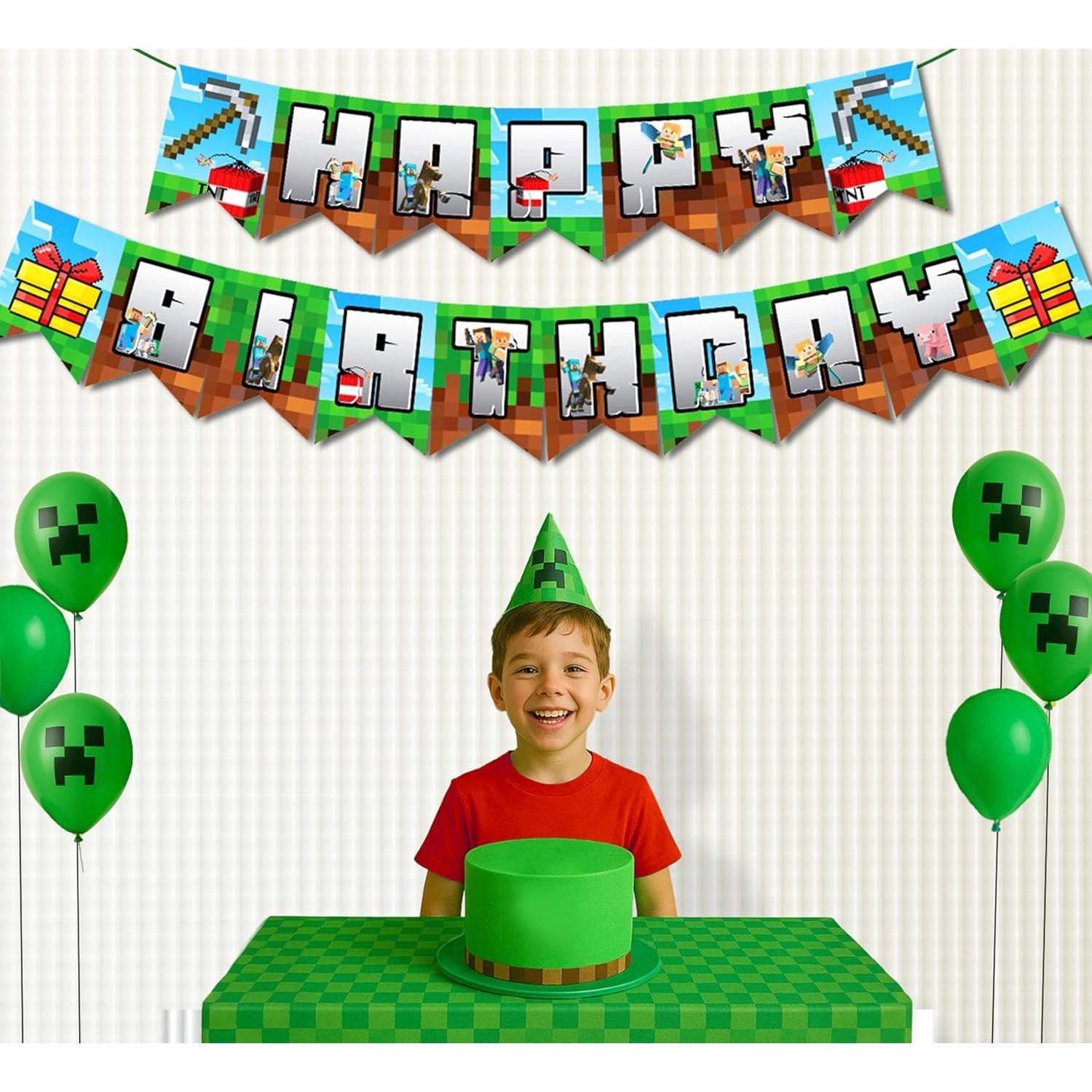 Banner Feliz Cumpleaños Pixel Gamer Indotribe 3.05m Preensamblado