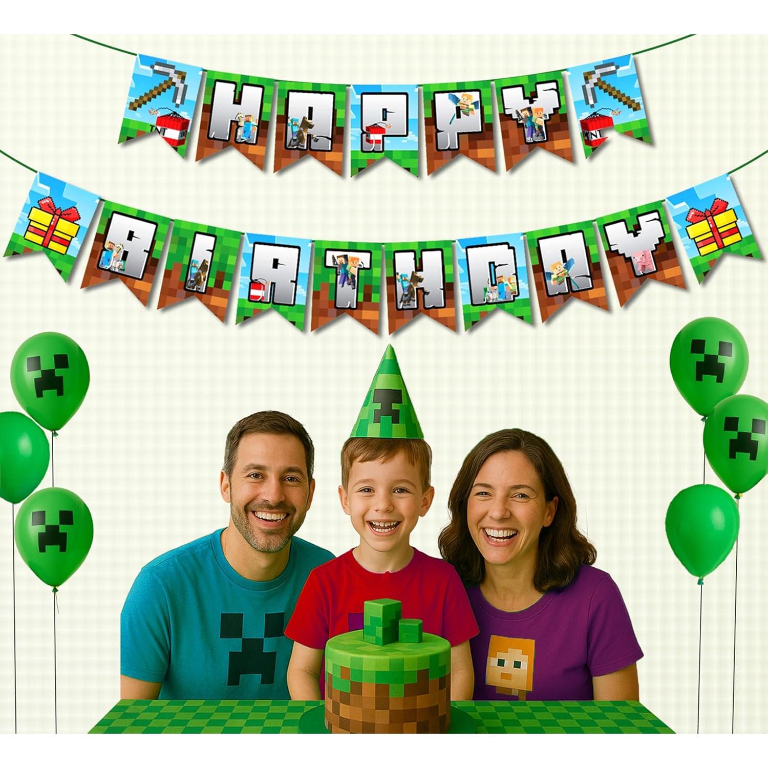 Banner Feliz Cumpleaños Pixel Gamer Indotribe 3.05m Preensamblado