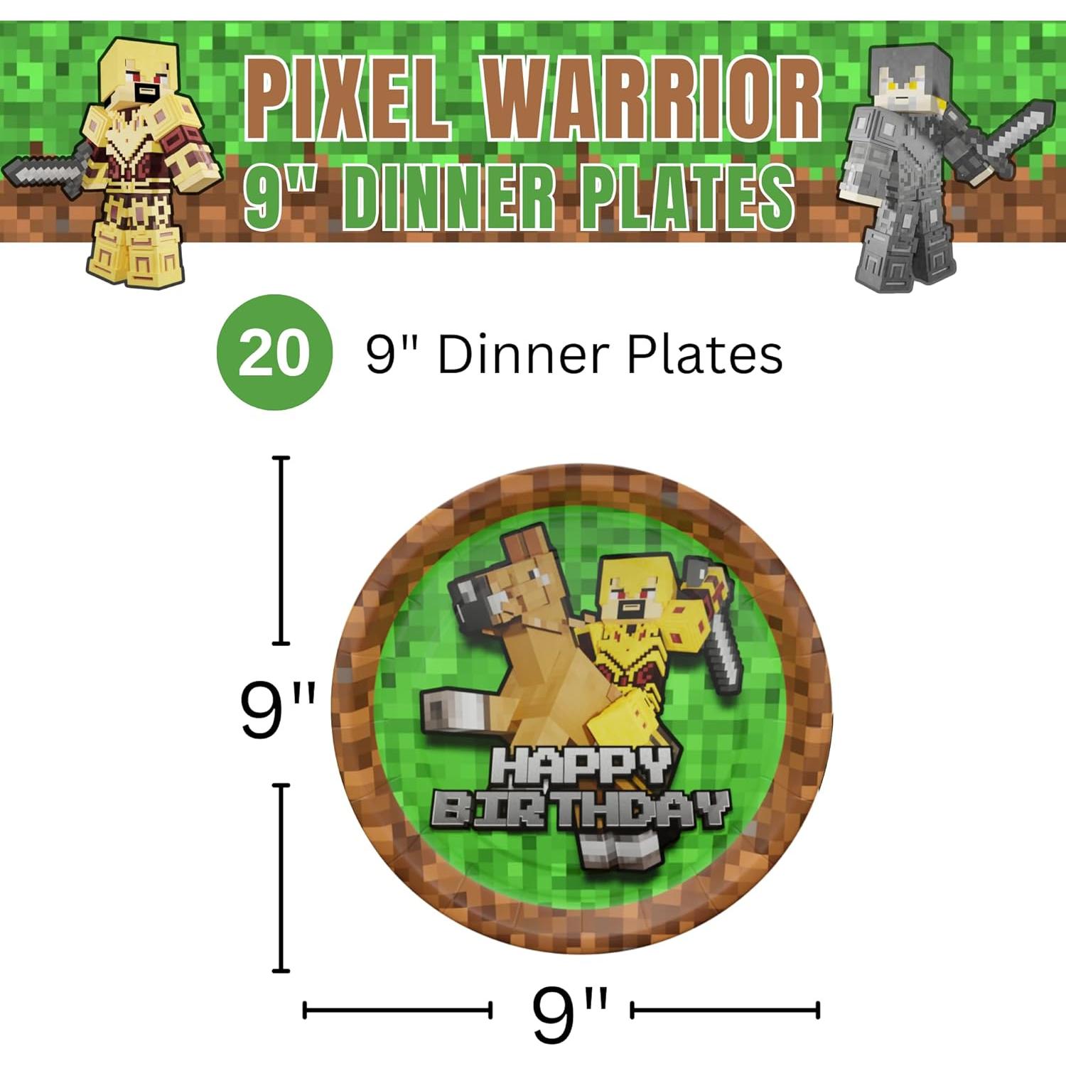 Platos de Cena Pixel Warrior Blue Orchards - 20 Piezas 22.86 cm