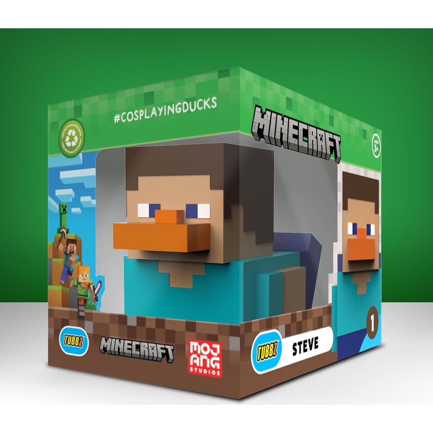 Figura de Vinilo TUBBZ Minecraft Steve Pato de Goma 23 cm