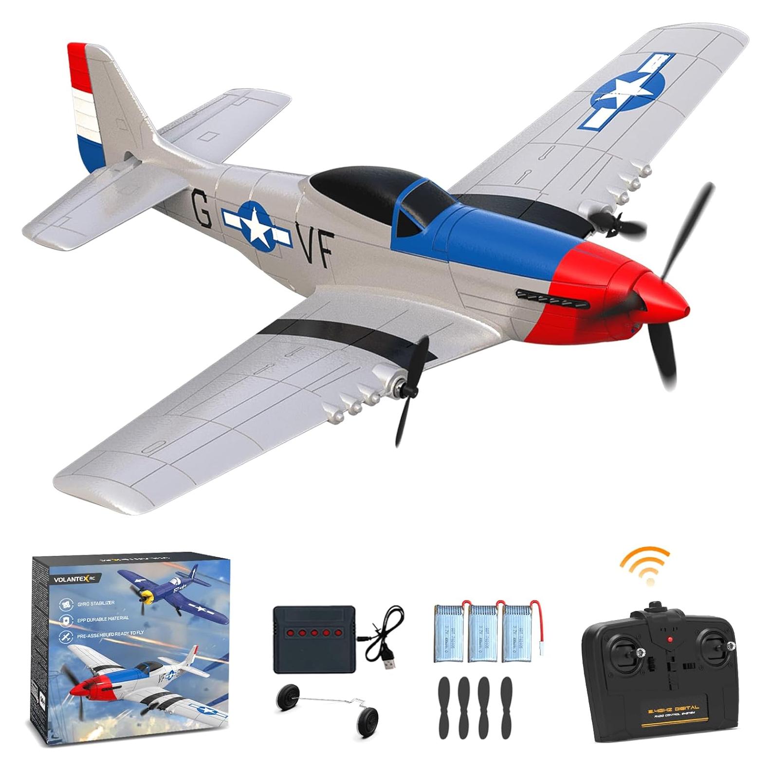 Avión RC VOLANTEXRC P-51D Mustang 3 Canales para Niños