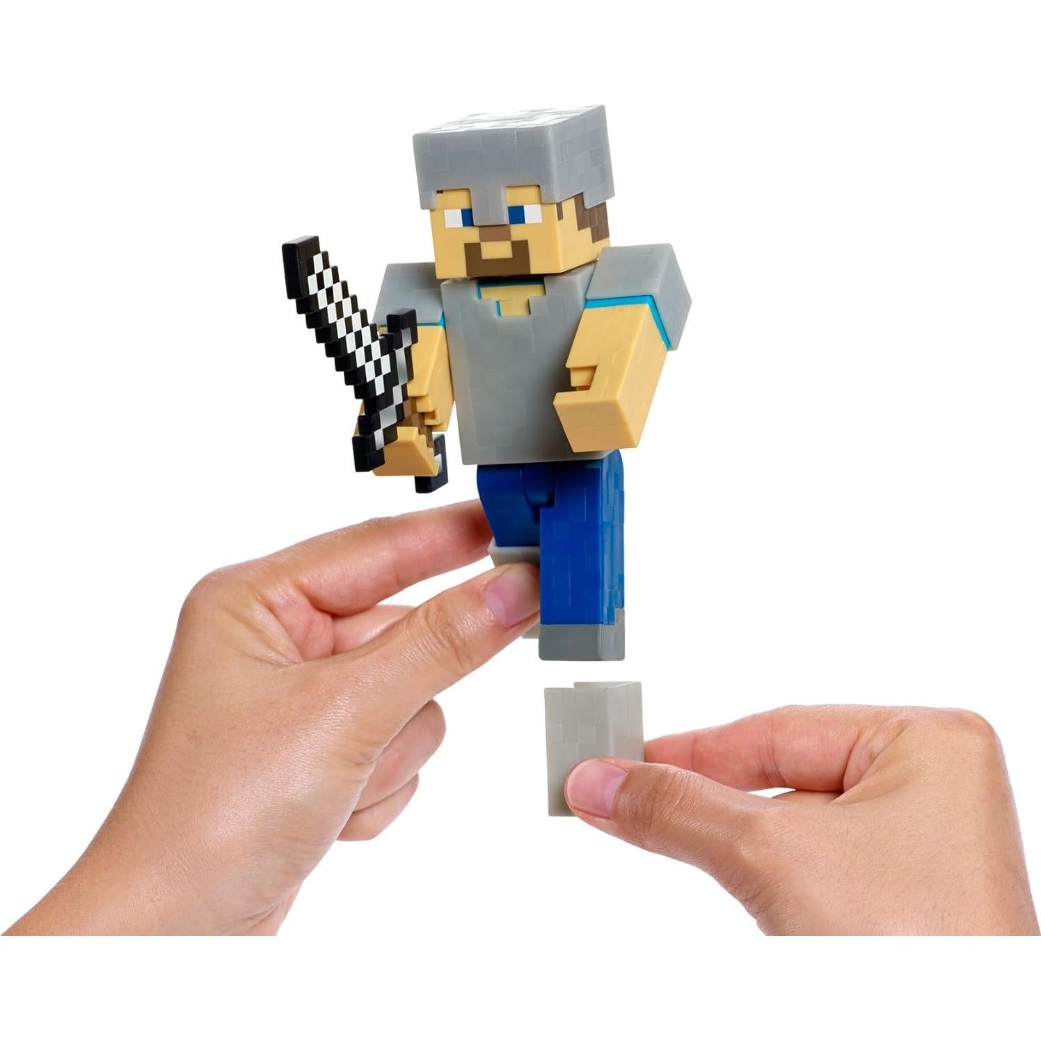 Figura articulada Minecraft Mattel 12.7 cm modo supervivencia
