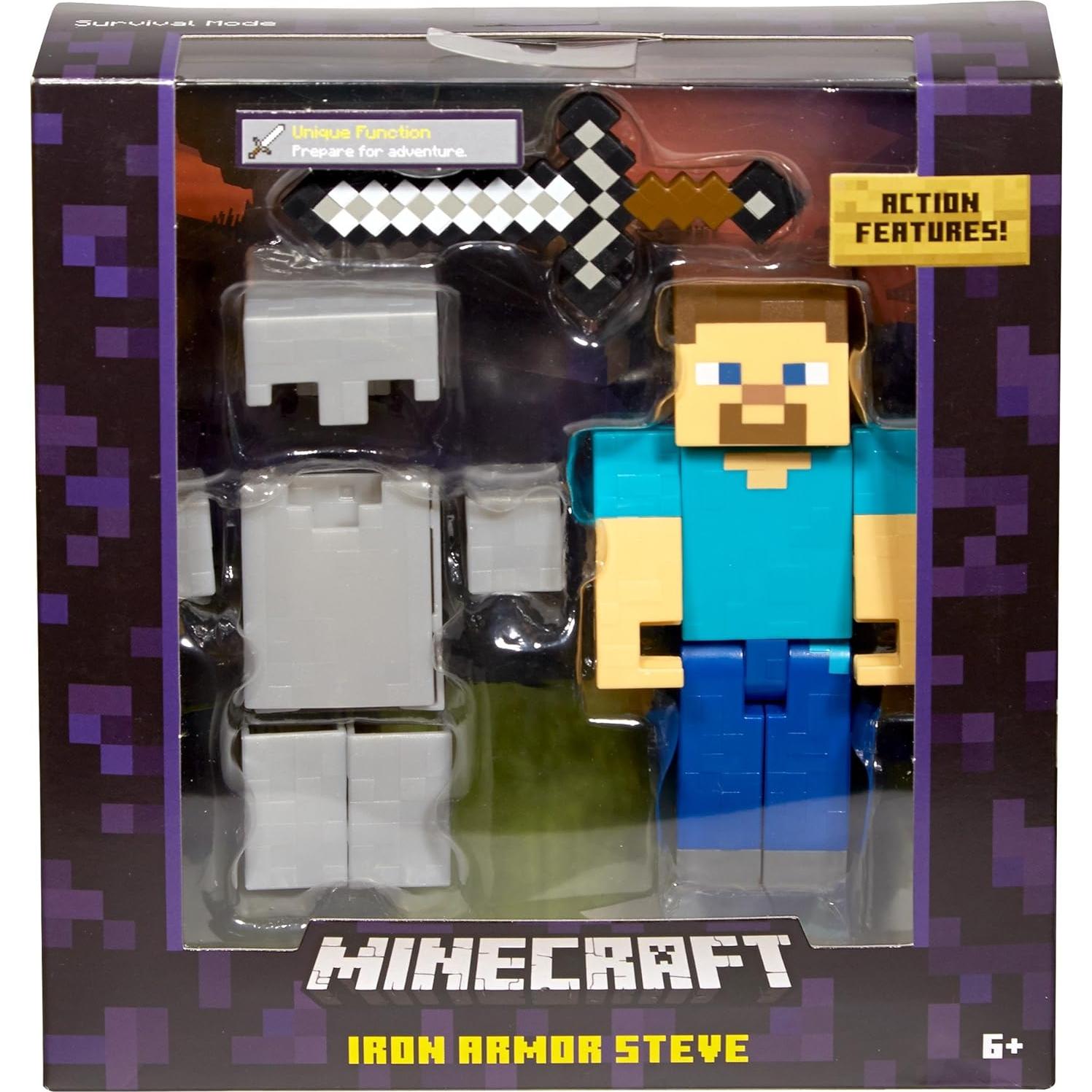 Figura articulada Minecraft Mattel 12.7 cm modo supervivencia
