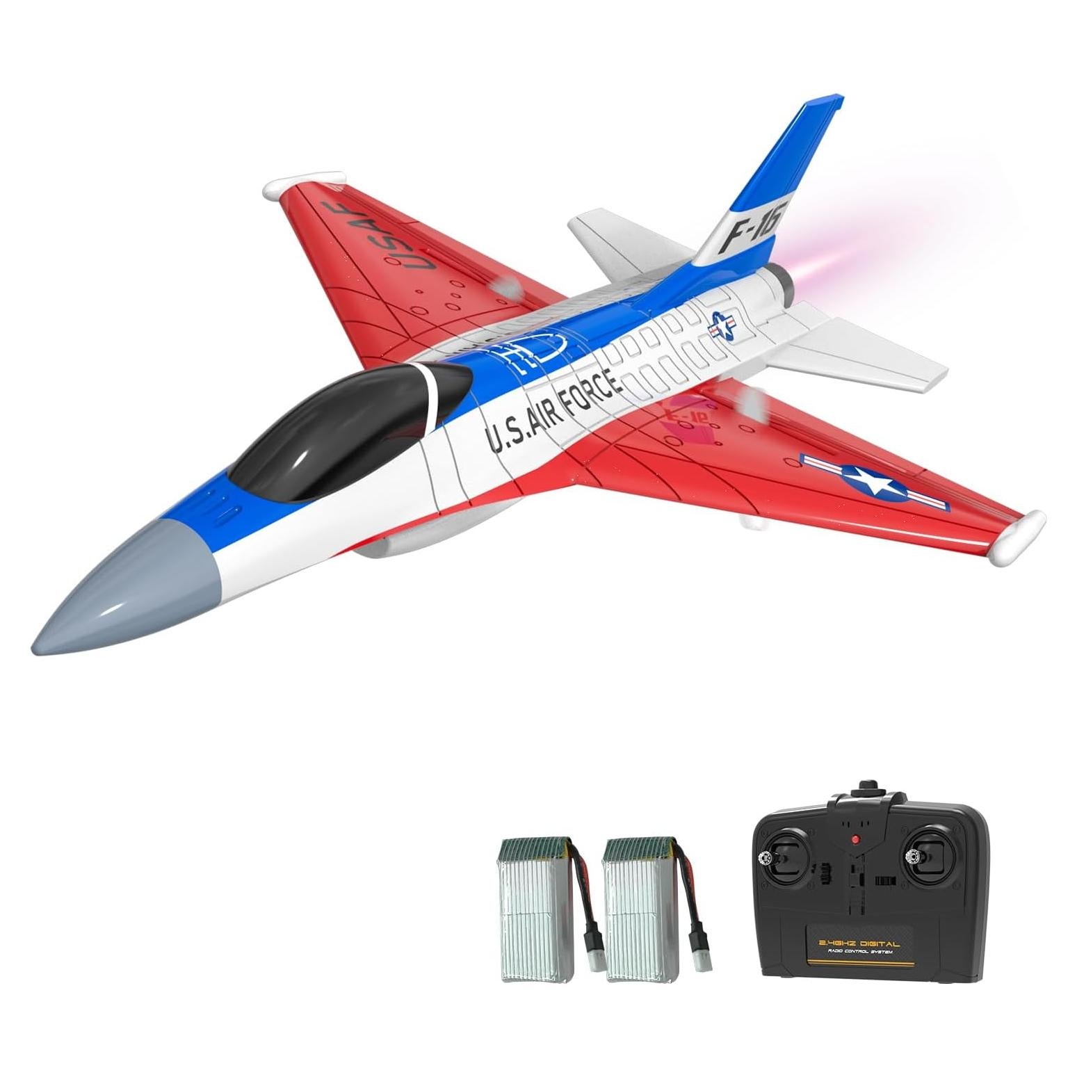 Avión RC F-16 Fighting Falcon EXHOBBY 400mm LED Listo para Volar