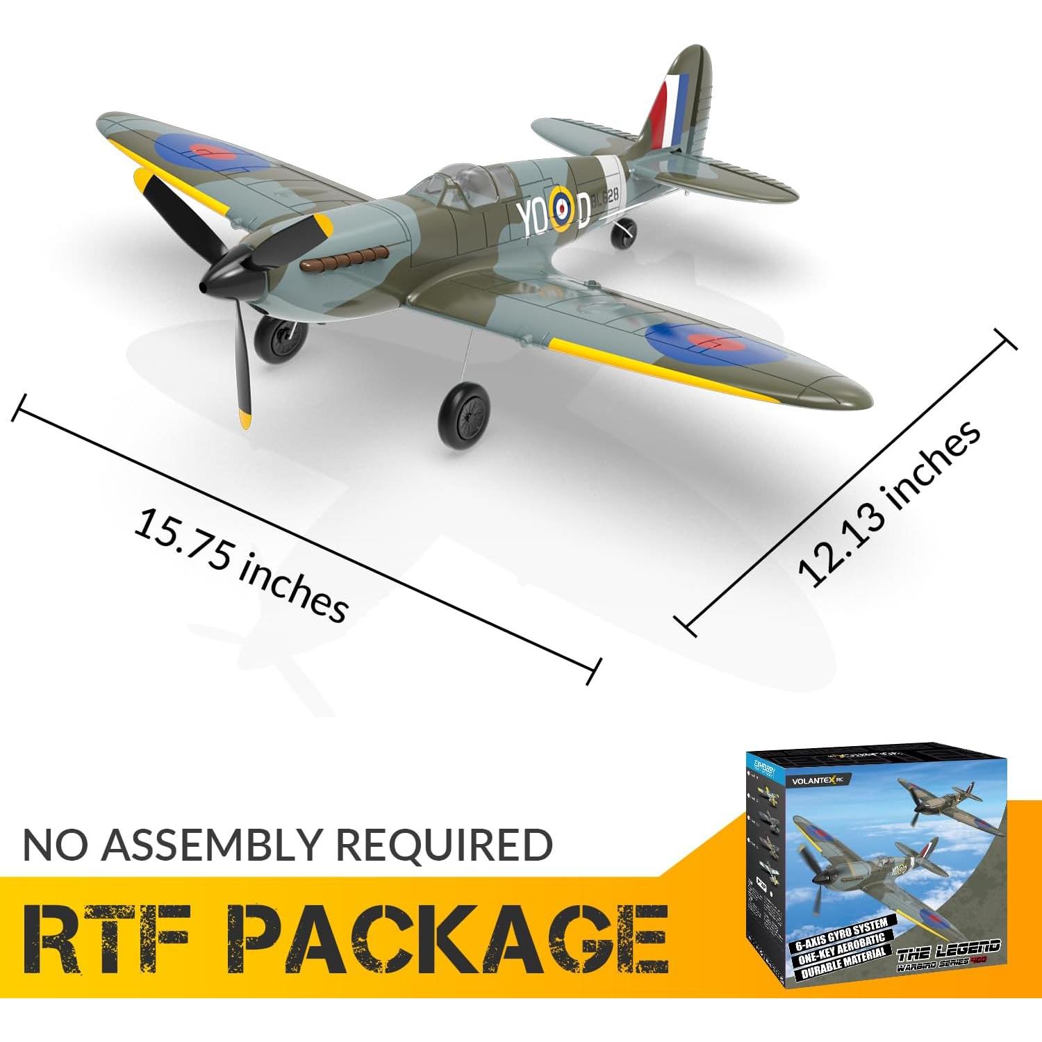 Avión RC Spitfire EXHOBBY 4 Canales con Giroscopio