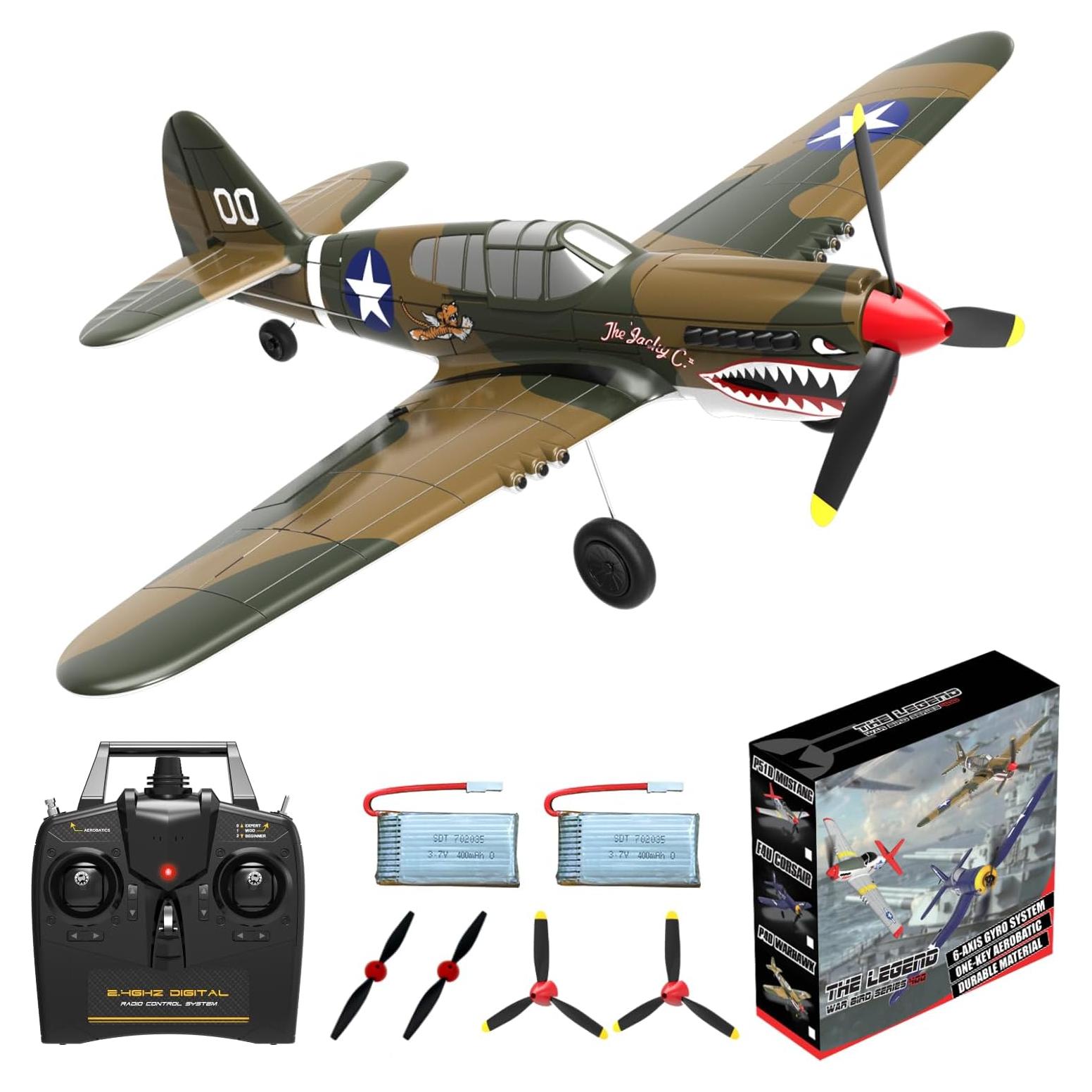 Avión RC ANBURI P-40 Warhawk 35.56 cm Listo para Volar