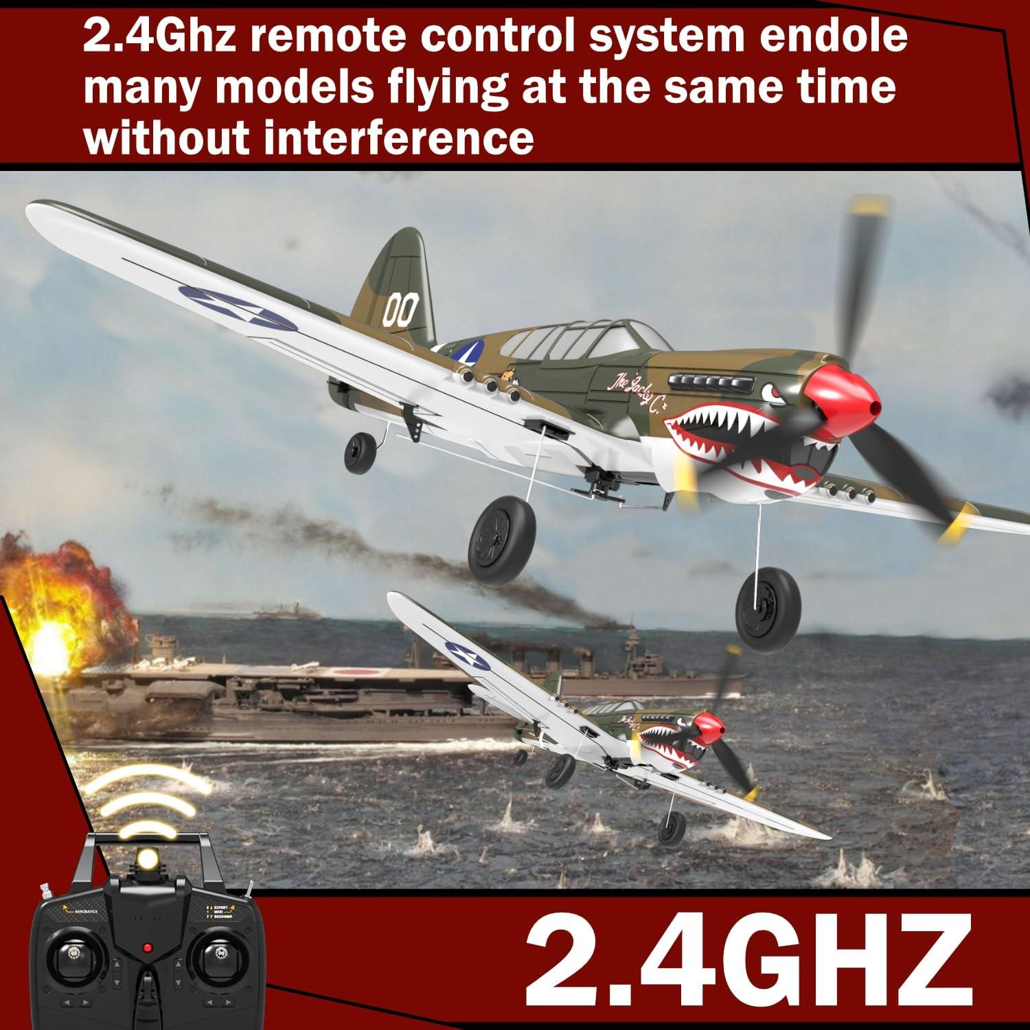 Avión RC ANBURI P-40 Warhawk 35.56 cm Listo para Volar