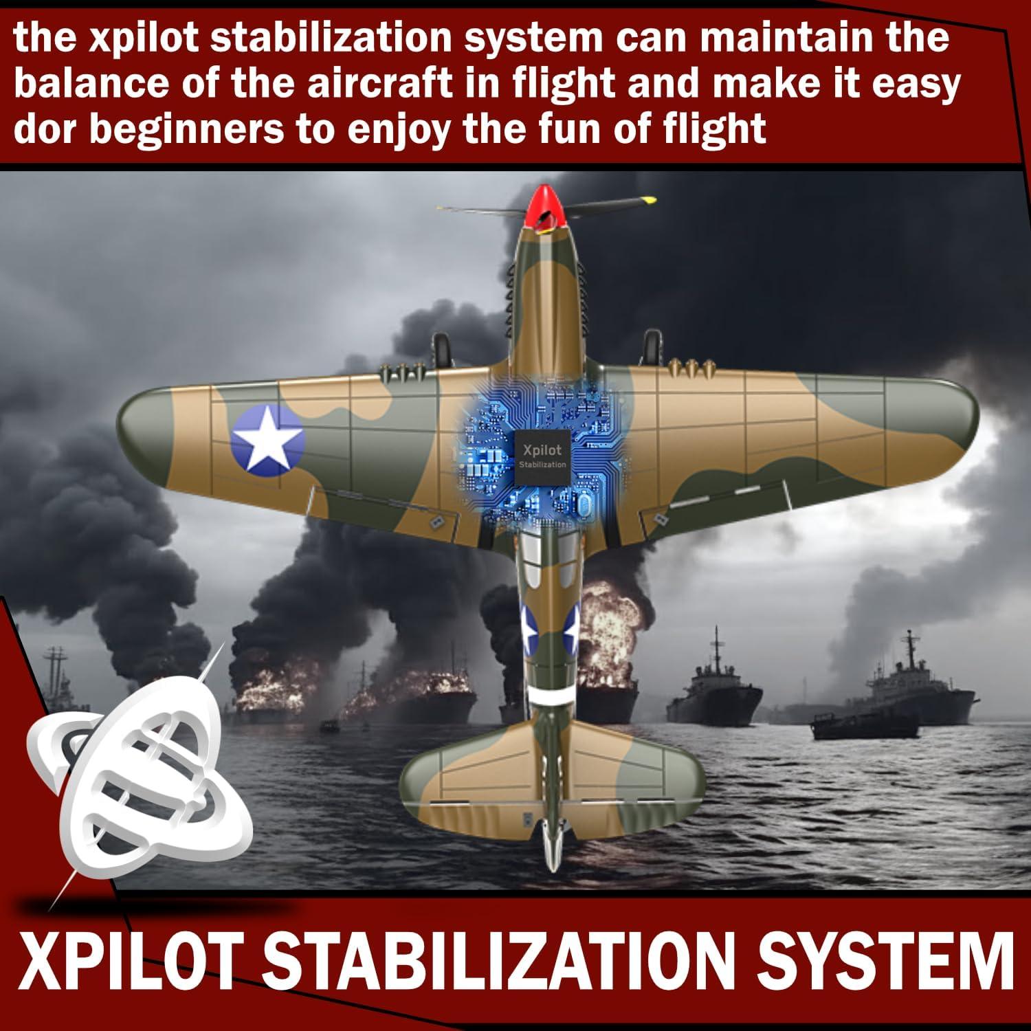 Avión RC ANBURI P-40 Warhawk 35.56 cm Listo para Volar