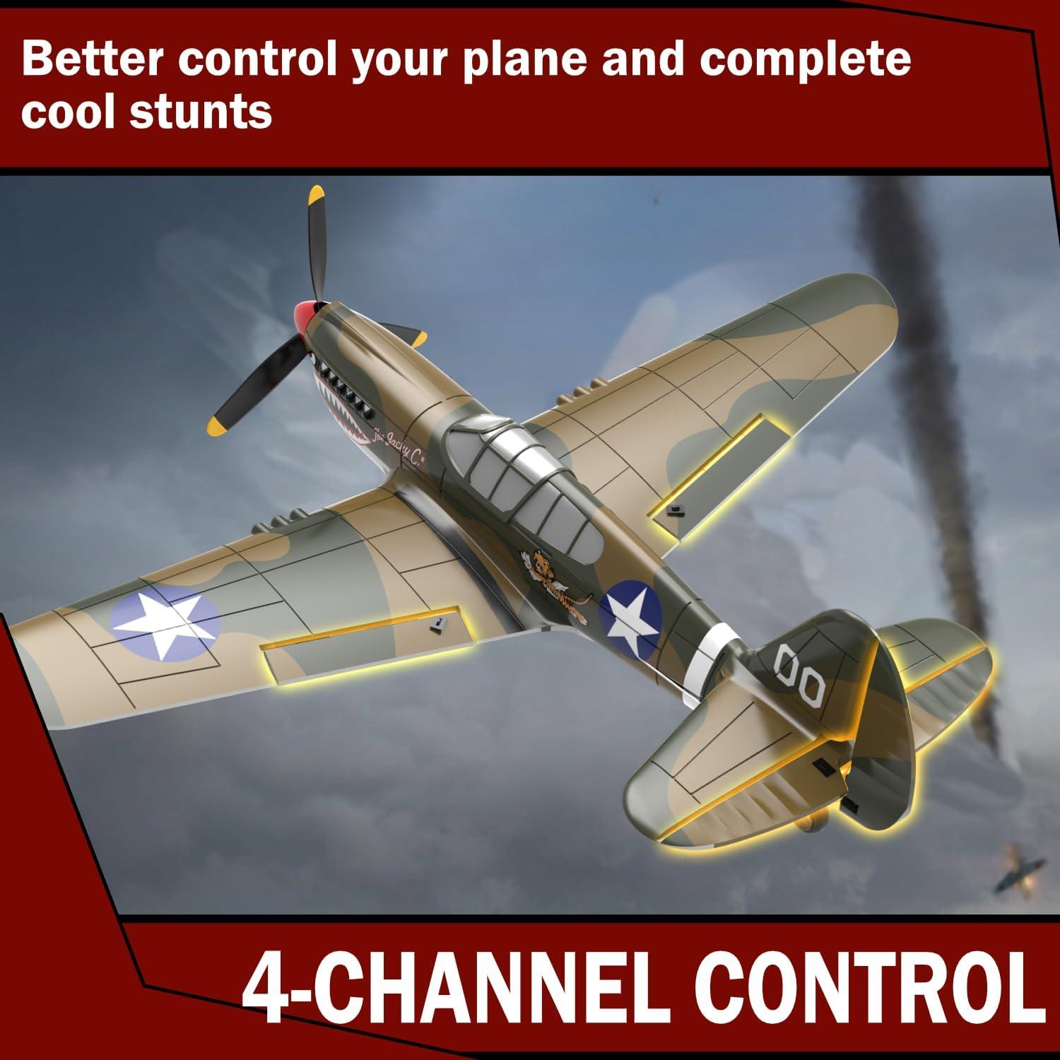 Avión RC ANBURI P-40 Warhawk 35.56 cm Listo para Volar