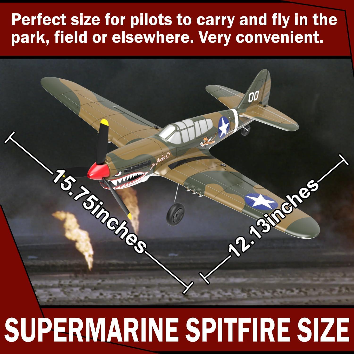 Avión RC ANBURI P-40 Warhawk 35.56 cm Listo para Volar
