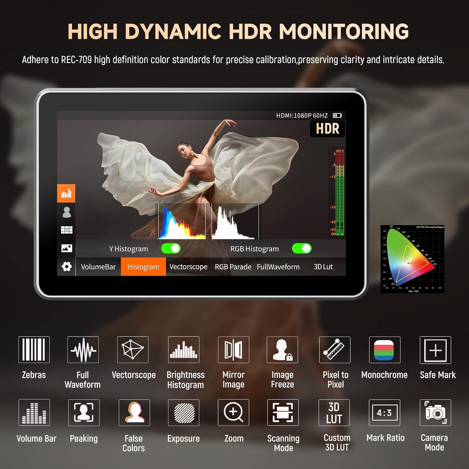 Monitor de Campo VILTROX DC-X2 6" 2000 Nits HDMI 4K