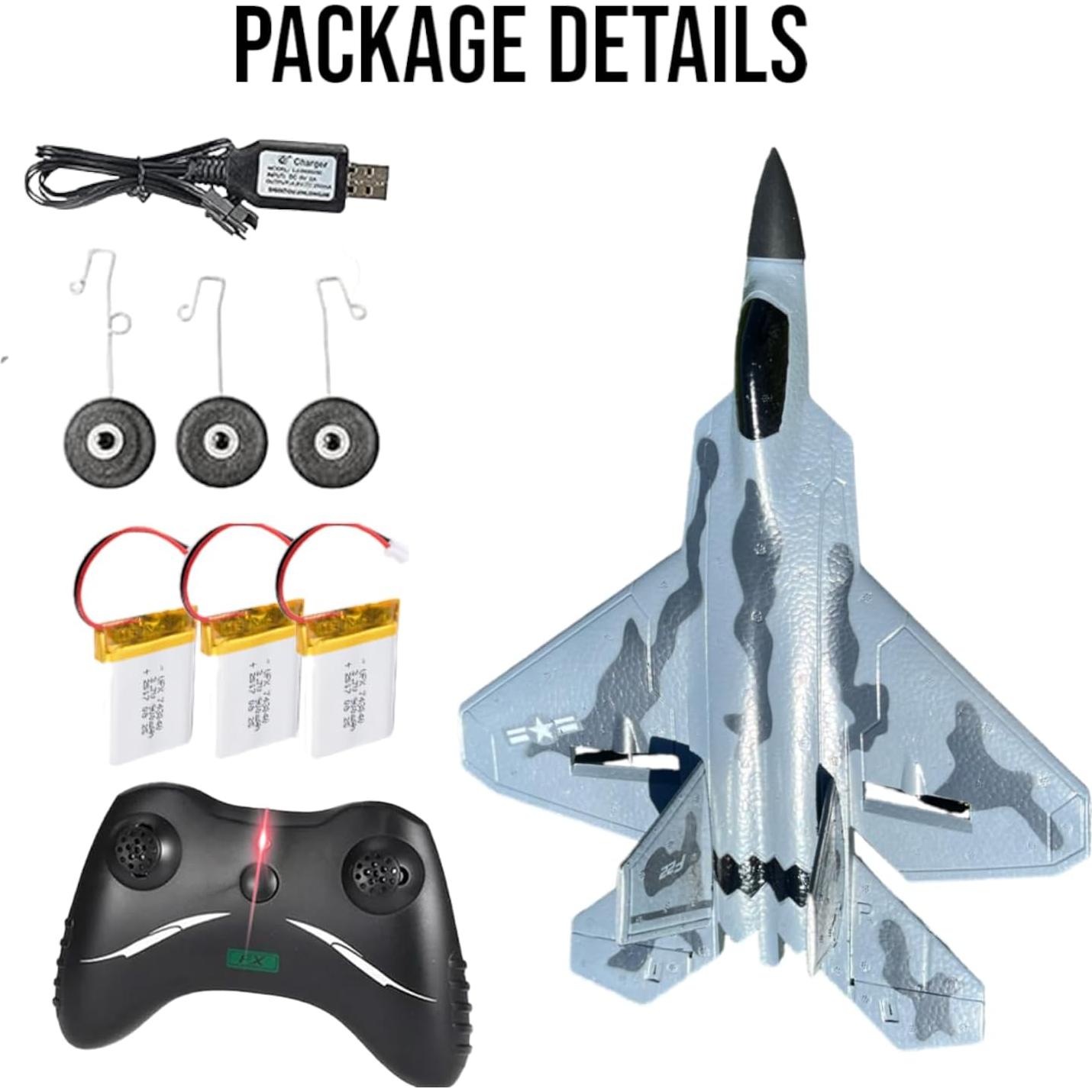 Avión RC Jet 2.4GHz FEI XIONG con Luz LED y 3 Baterías