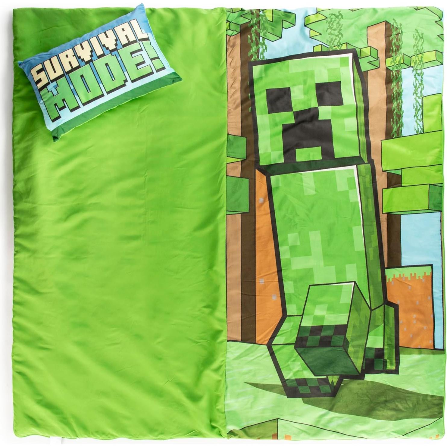 Saco de Dormir Infantil Jay Franco Minecraft 137x69cm con Almohada