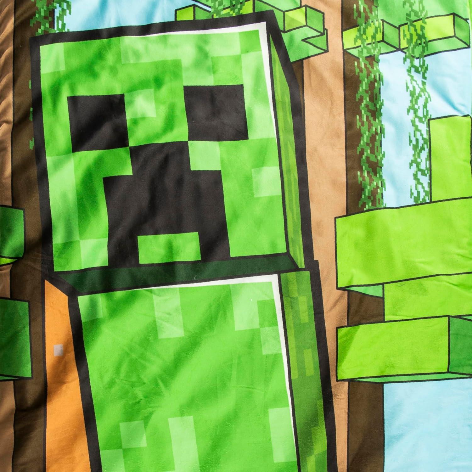 Saco de Dormir Infantil Jay Franco Minecraft 137x69cm con Almohada
