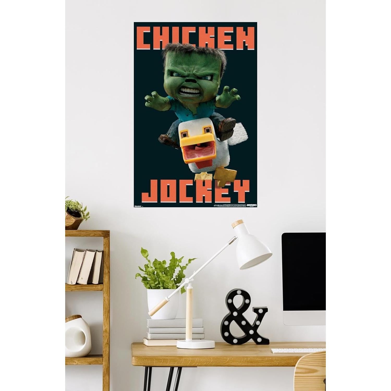 Póster de Pared Minecraft Jockey de Pollo Trends International 86.4x57cm