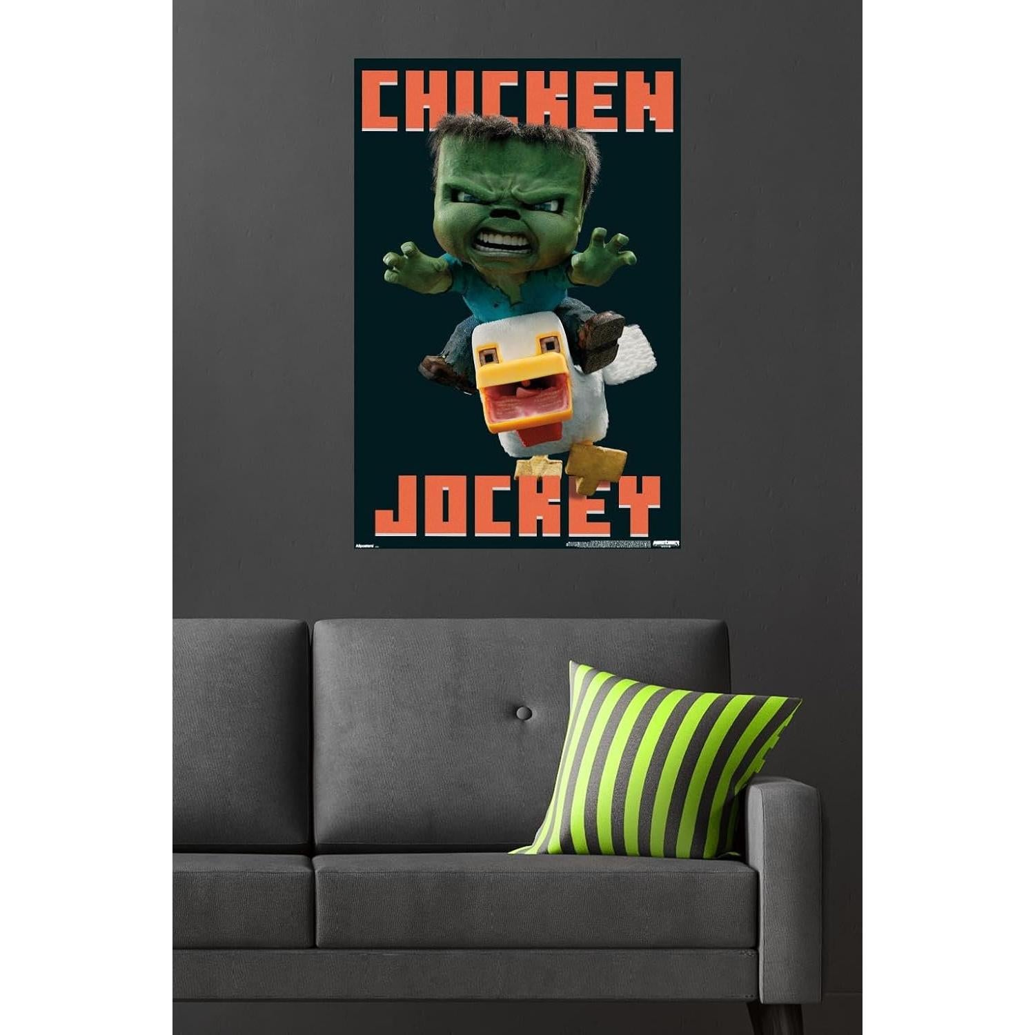 Póster de Pared Minecraft Jockey de Pollo Trends International 86.4x57cm