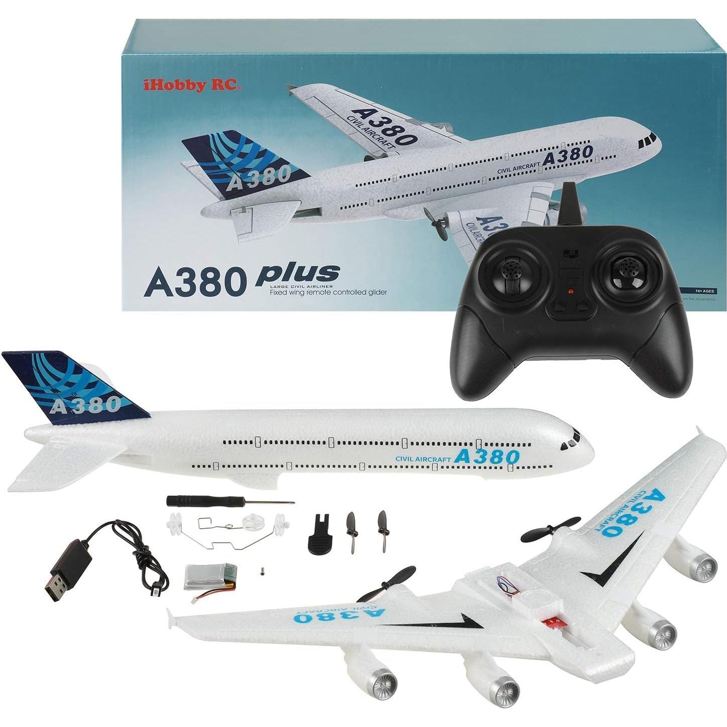 Avión RC Airbus A380 2 Canales 46 cm para Principiantes