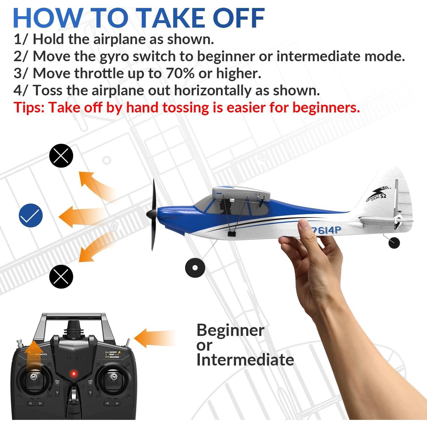 Avión RC RCSHOBBY Sport Cub 500 S2 con Estabilizador