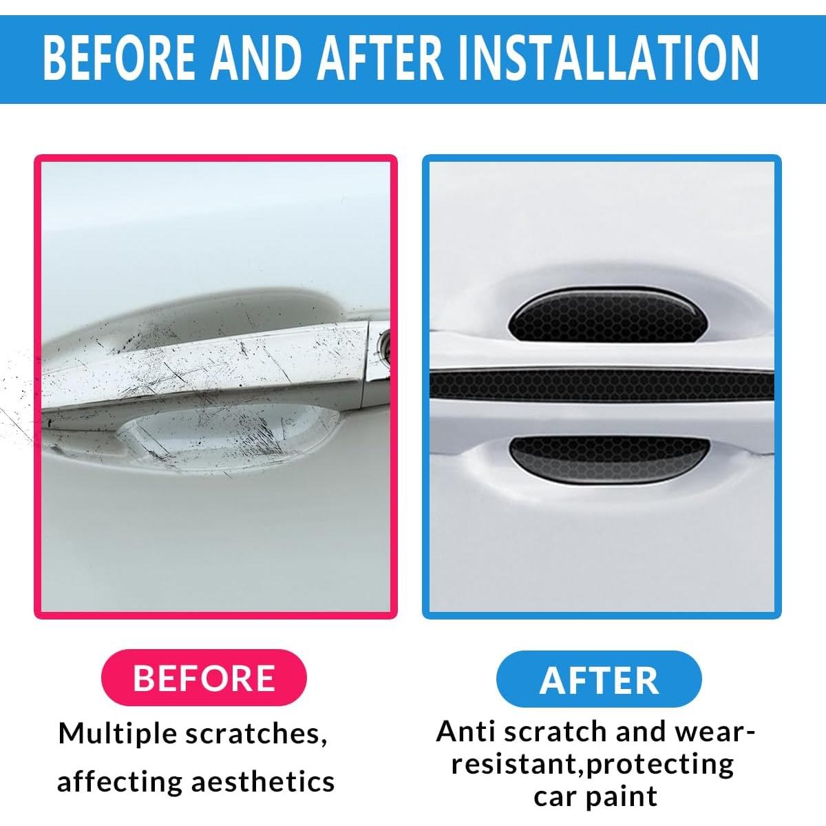 4 Piezas Sticker Reflectante Couslcd para Manijas de Auto