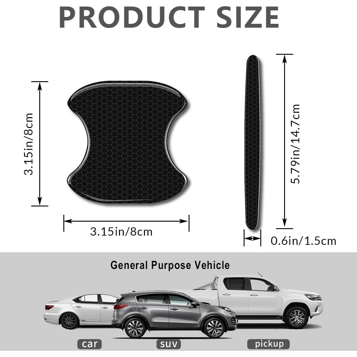 4 Piezas Sticker Reflectante Couslcd para Manijas de Auto