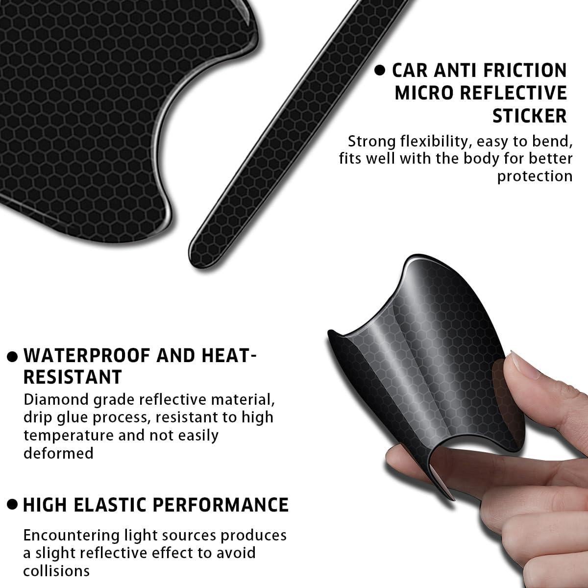 4 Piezas Sticker Reflectante Couslcd para Manijas de Auto