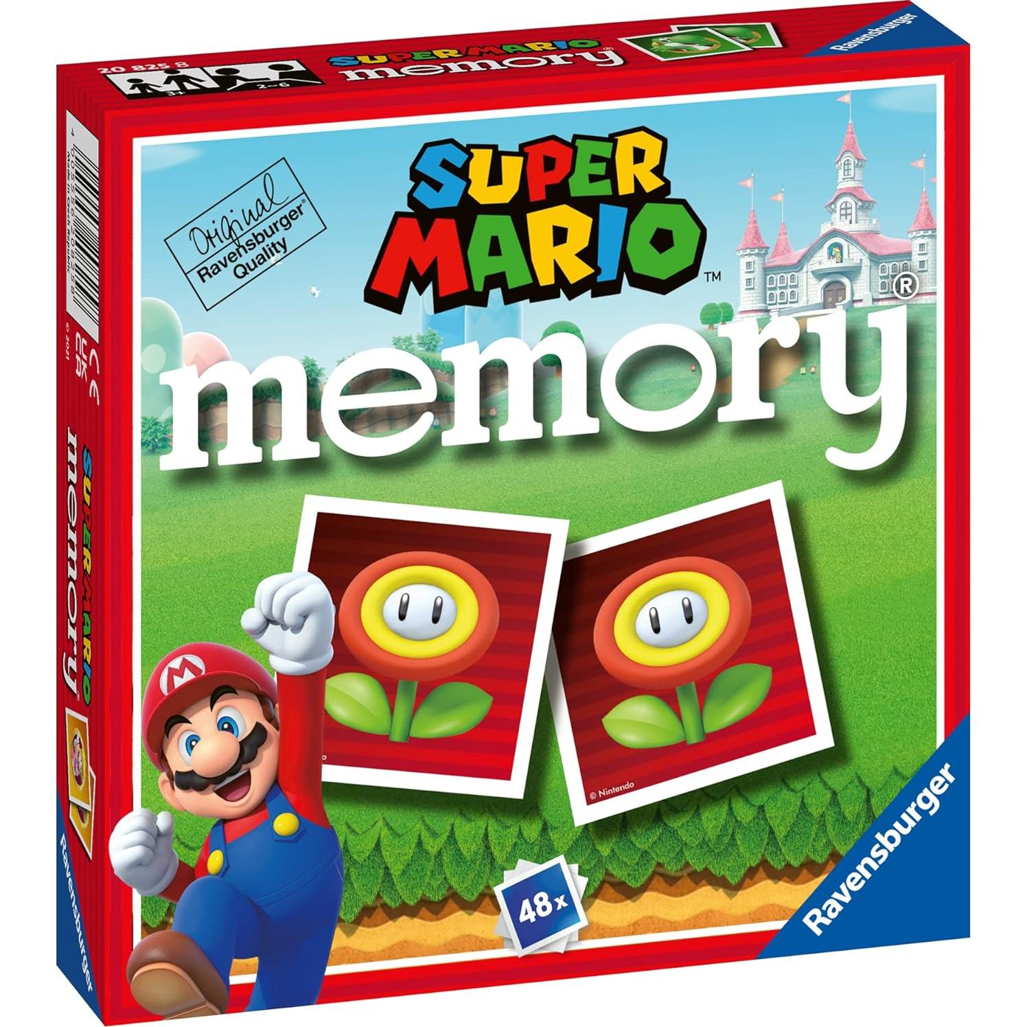 Juego de Memoria Ravensburger Super Mario - 48 Cartas, 2-6 Jugadores, Italiano