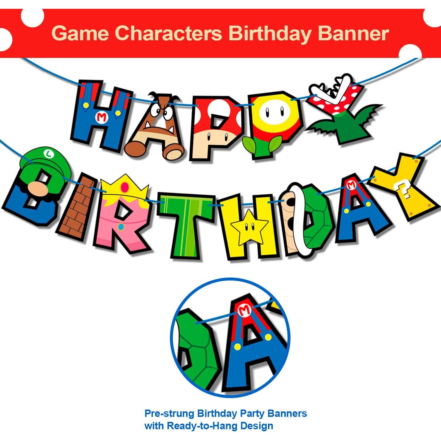 Banner de Cumpleaños Superhéroe Mario - Decoración Temática