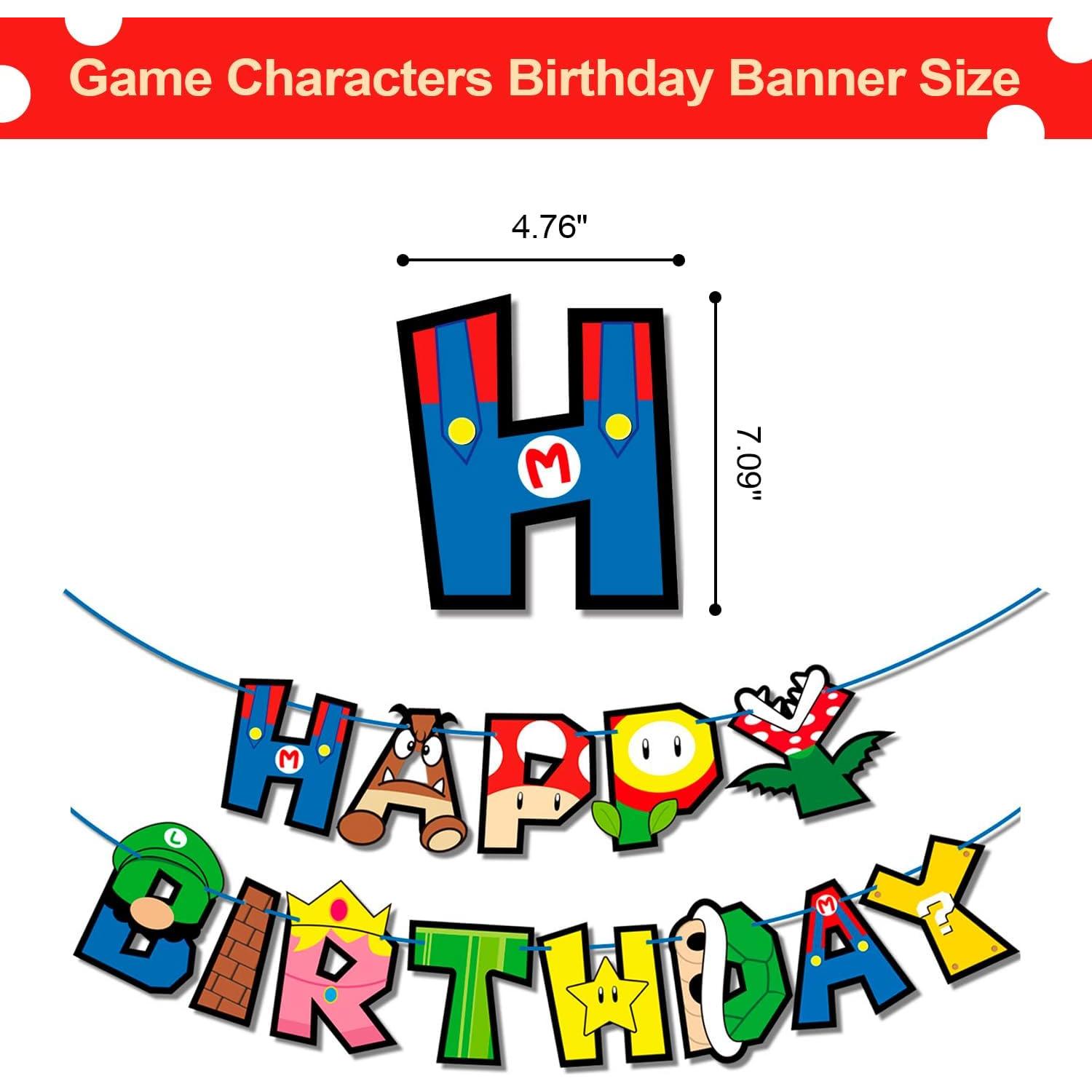 Banner de Cumpleaños Superhéroe Mario - Decoración Temática