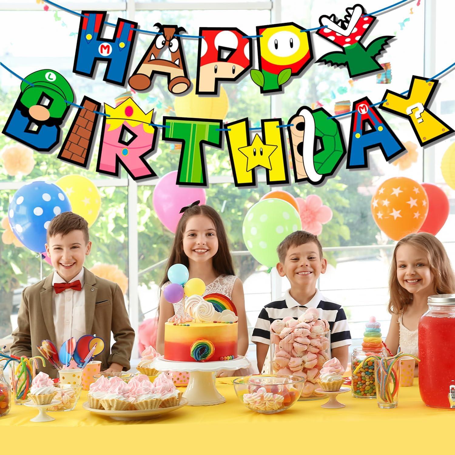 Banner de Cumpleaños Superhéroe Mario - Decoración Temática