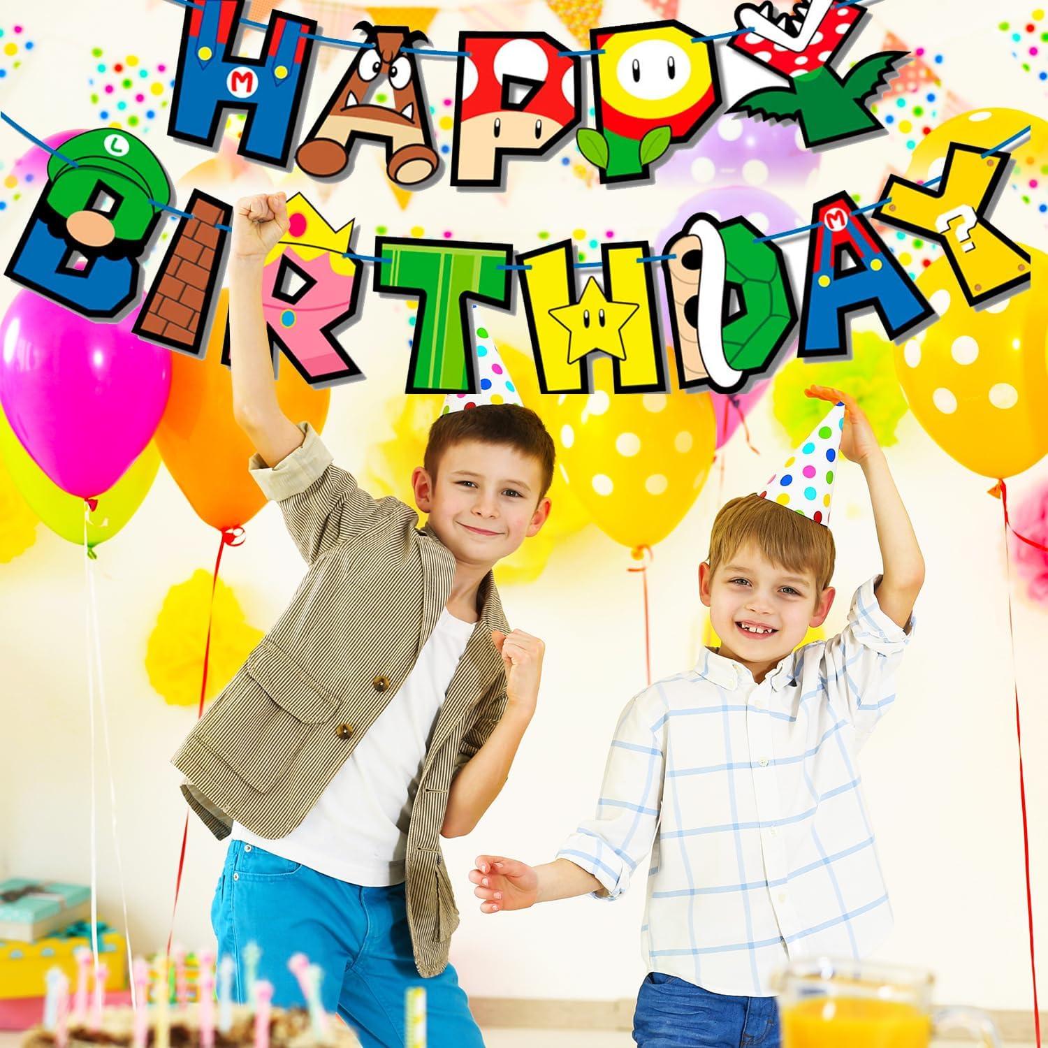 Banner de Cumpleaños Superhéroe Mario - Decoración Temática