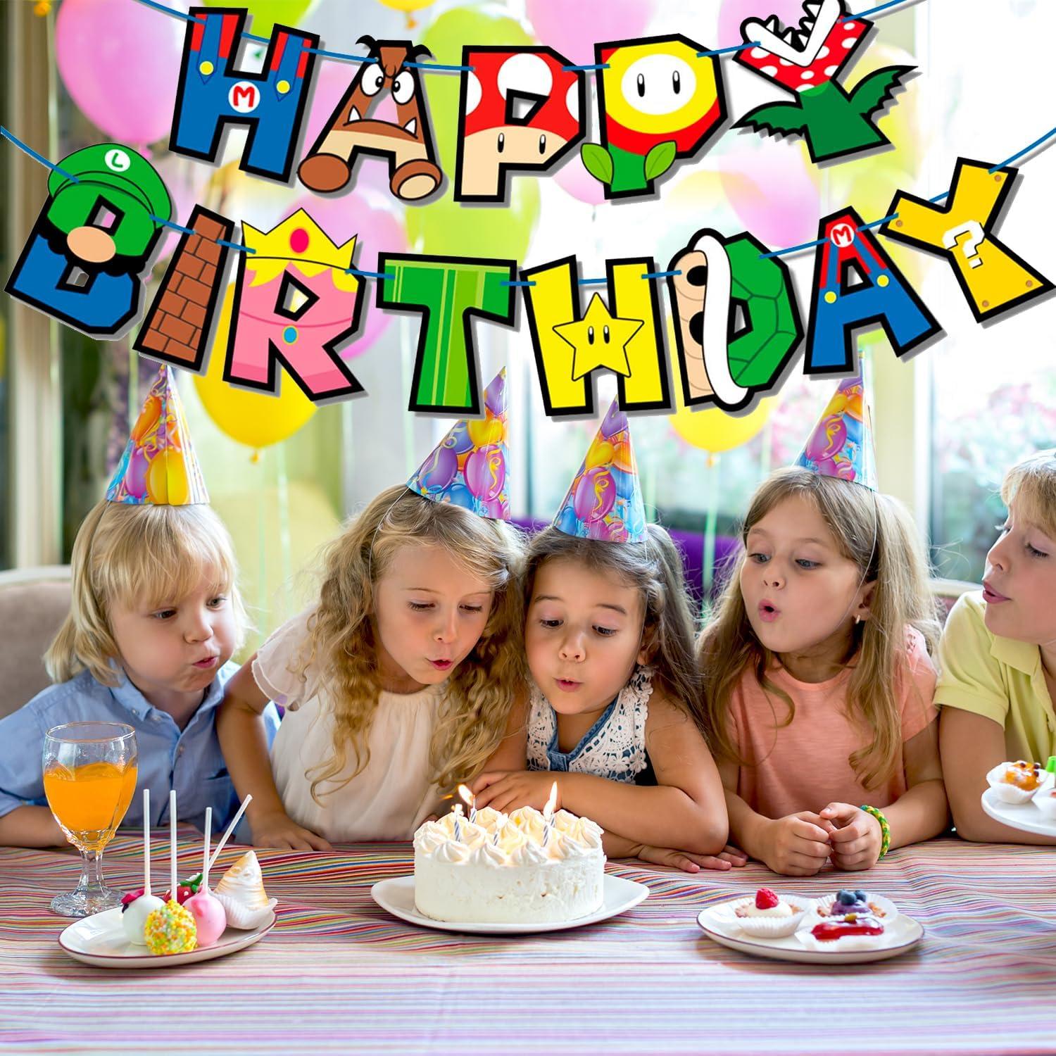 Banner de Cumpleaños Superhéroe Mario - Decoración Temática