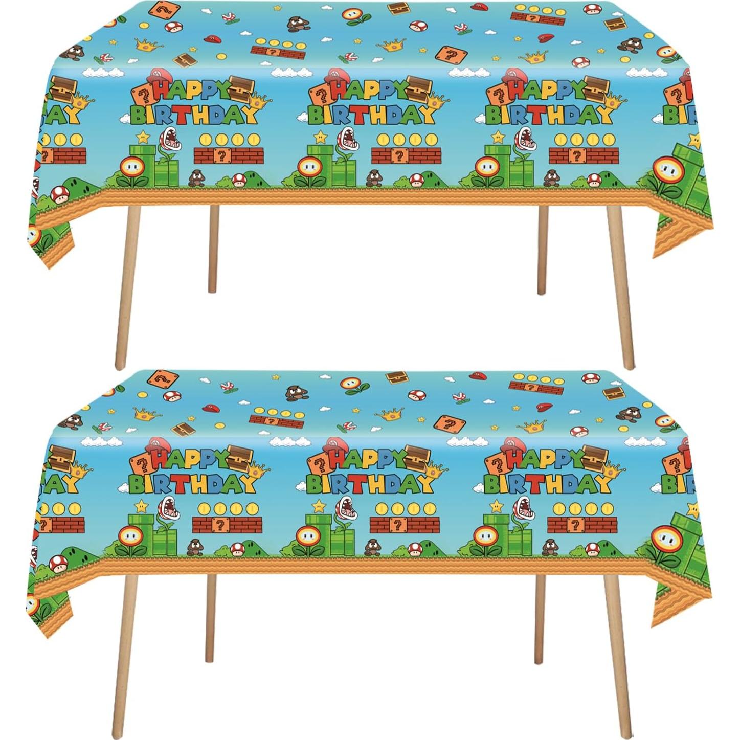 Manteles de Fiesta Super Mario USERTEN 2 Pcs 137x274 cm