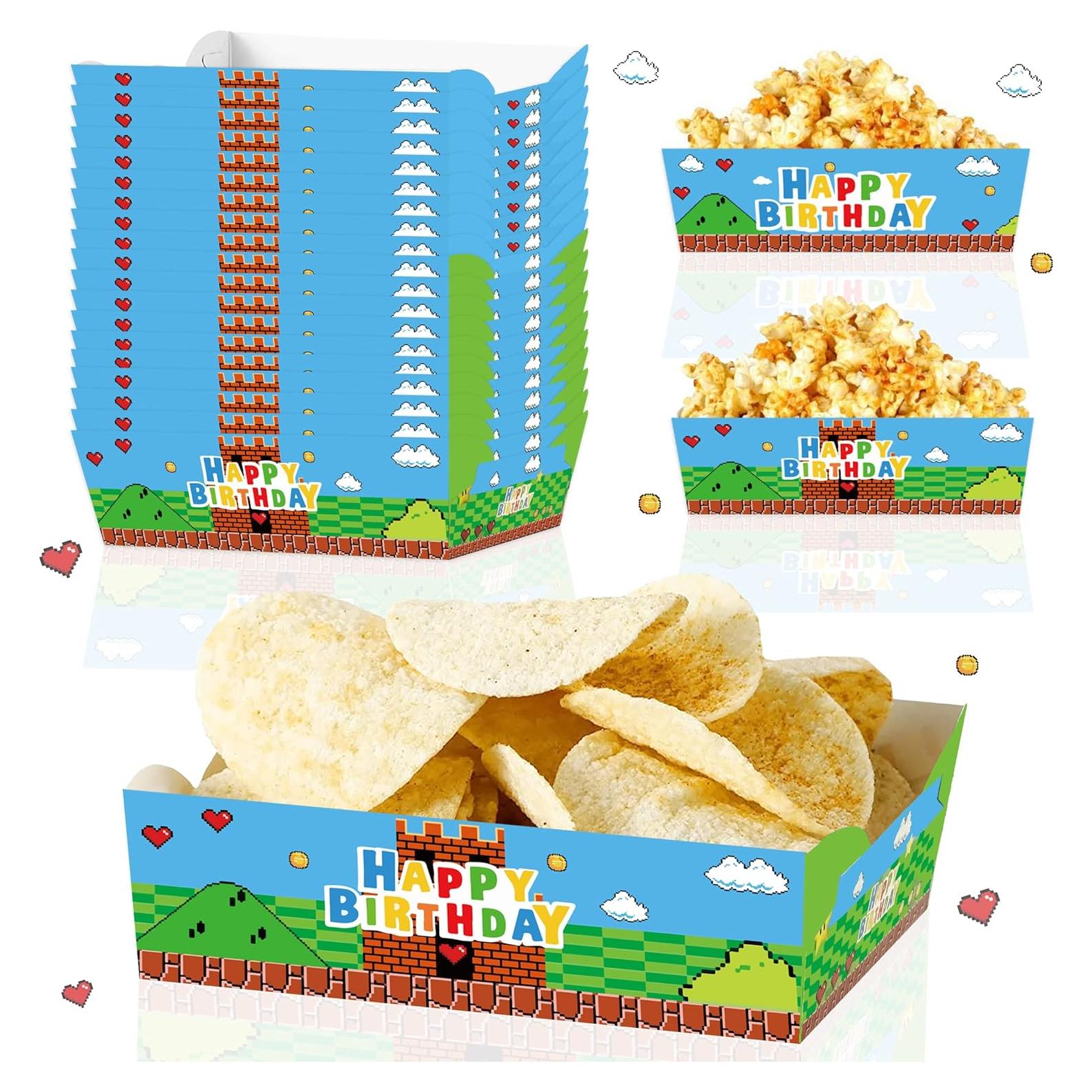 24 Bandejas de Papel Desechables Super Brother para Snacks