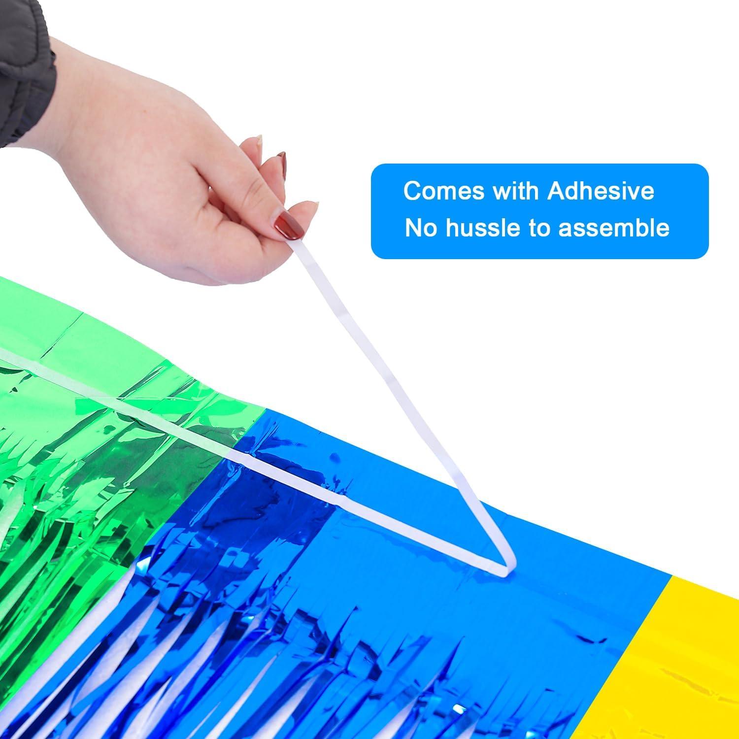 Cortinas de Flecos de Papel de Aluminio WENSEO 1.0 x 2.0m Fiesta Super Bros